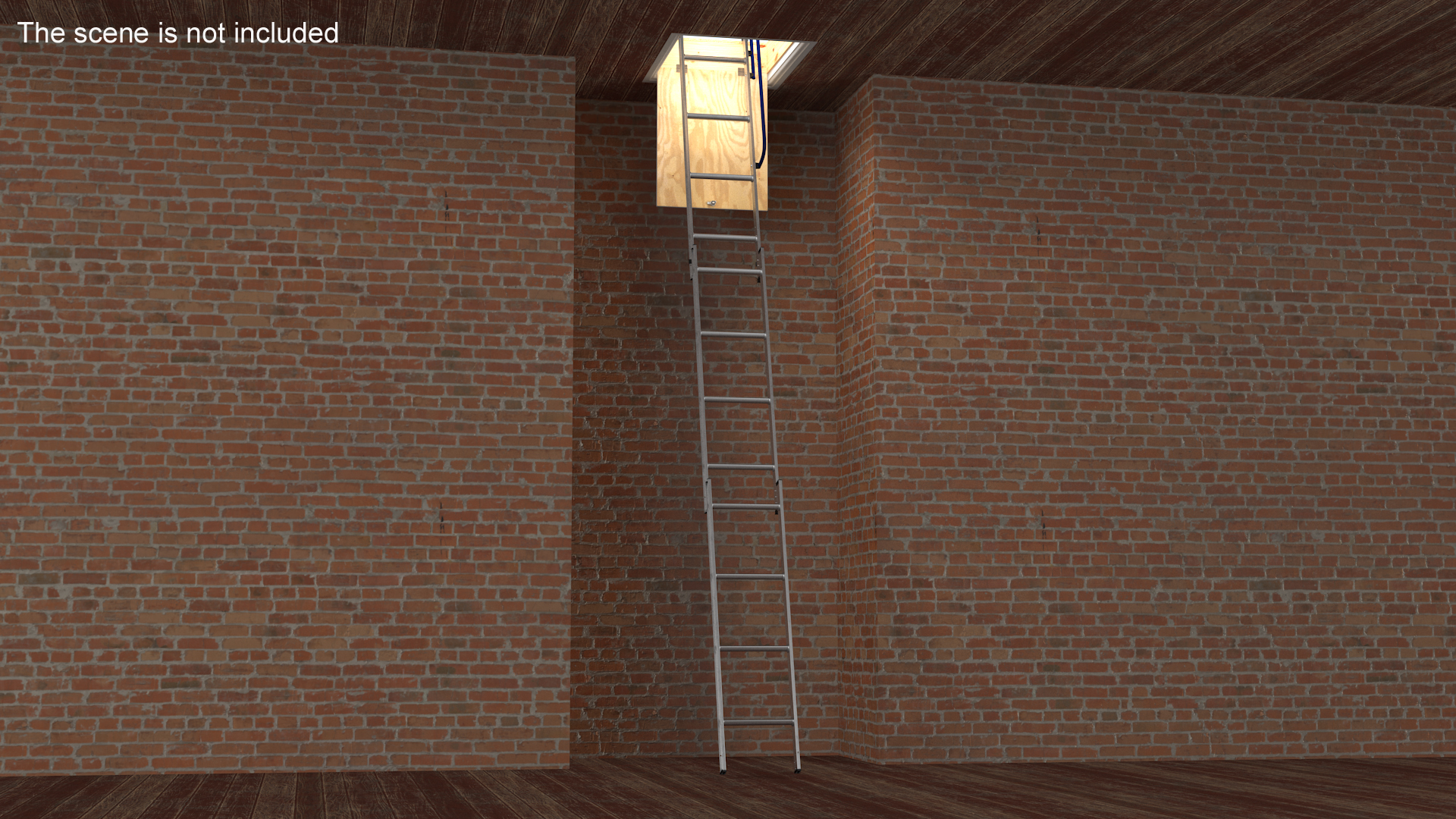 3D model Metal Attic Ladder Rigged