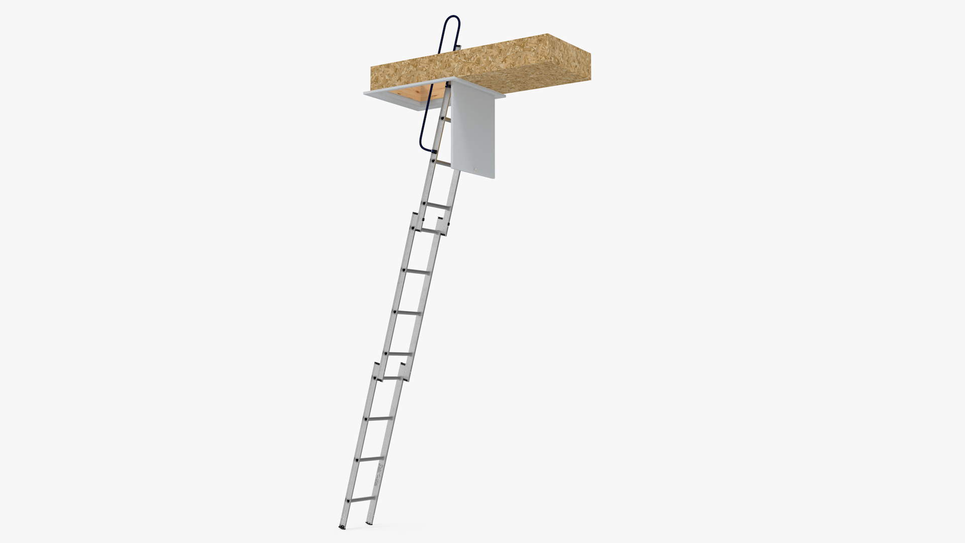 3D model Metal Attic Ladder Rigged