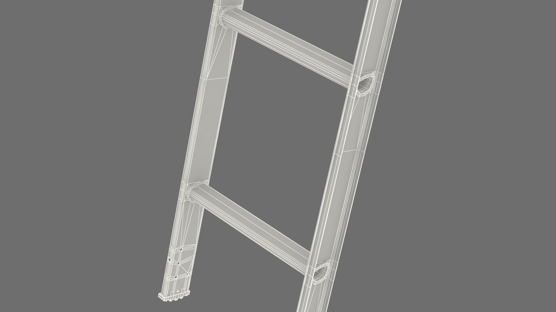 3D model Metal Attic Ladder Rigged