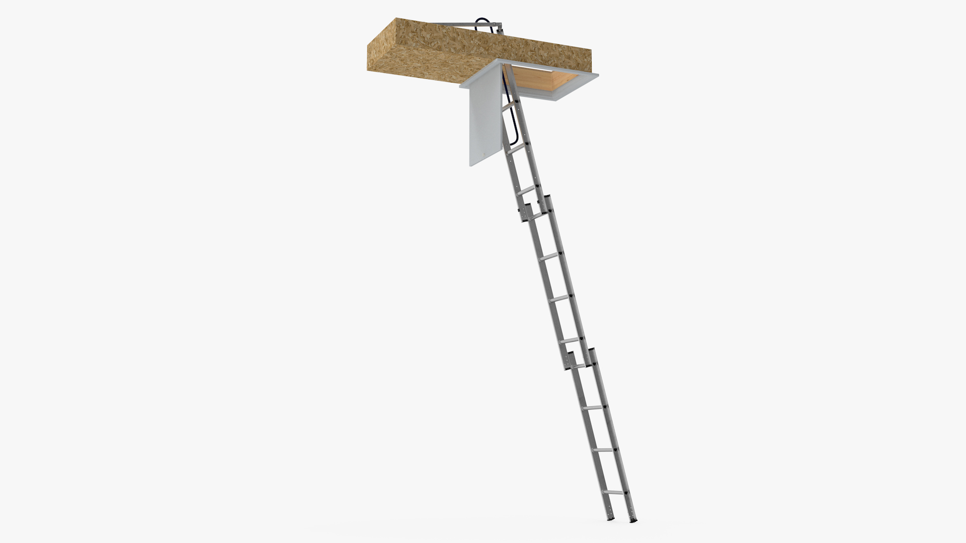 3D model Metal Attic Ladder Rigged