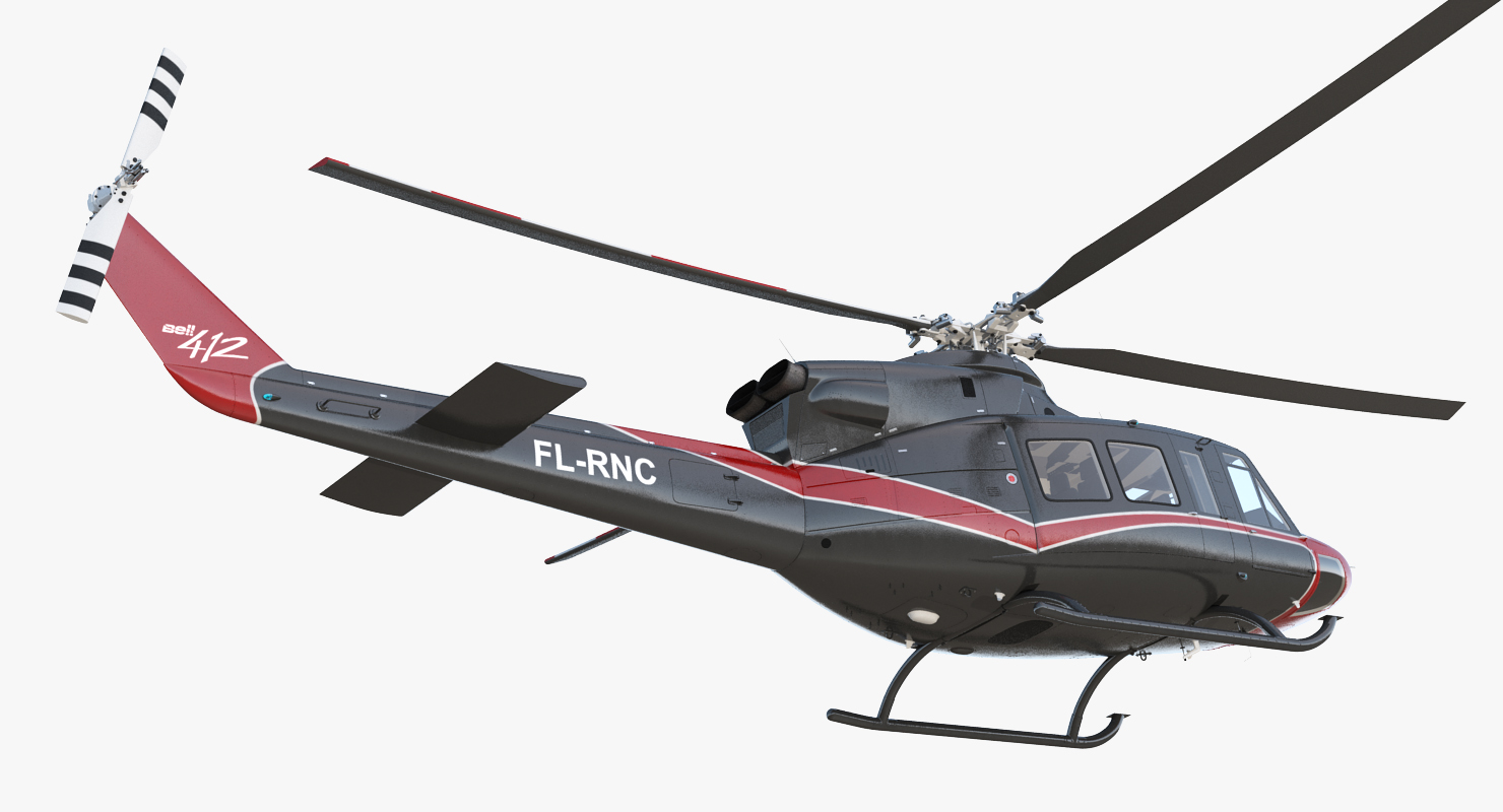 Offshore Helicopter Bell 412EP Rigged 3D