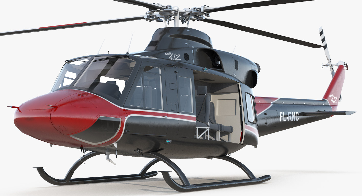 Offshore Helicopter Bell 412EP Rigged 3D