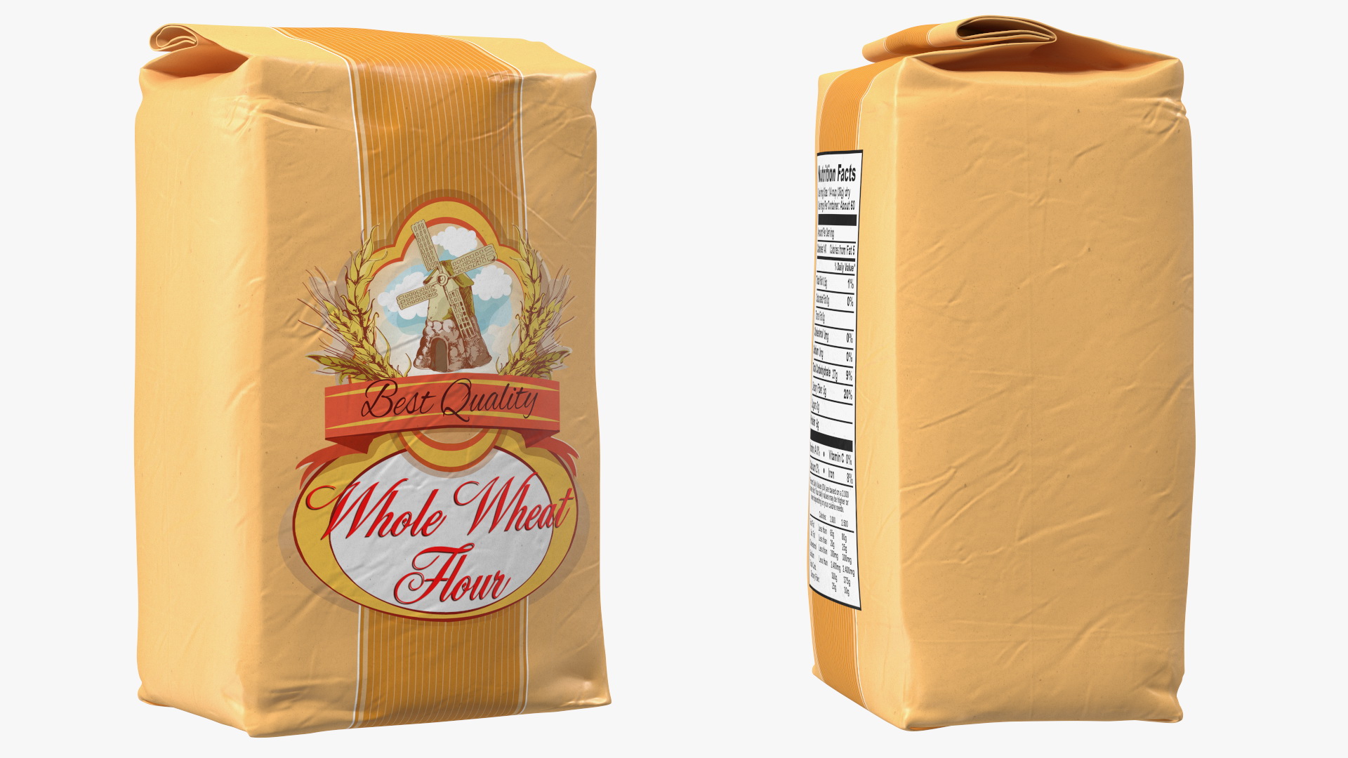 3D Wheat Flour Package 2lb model