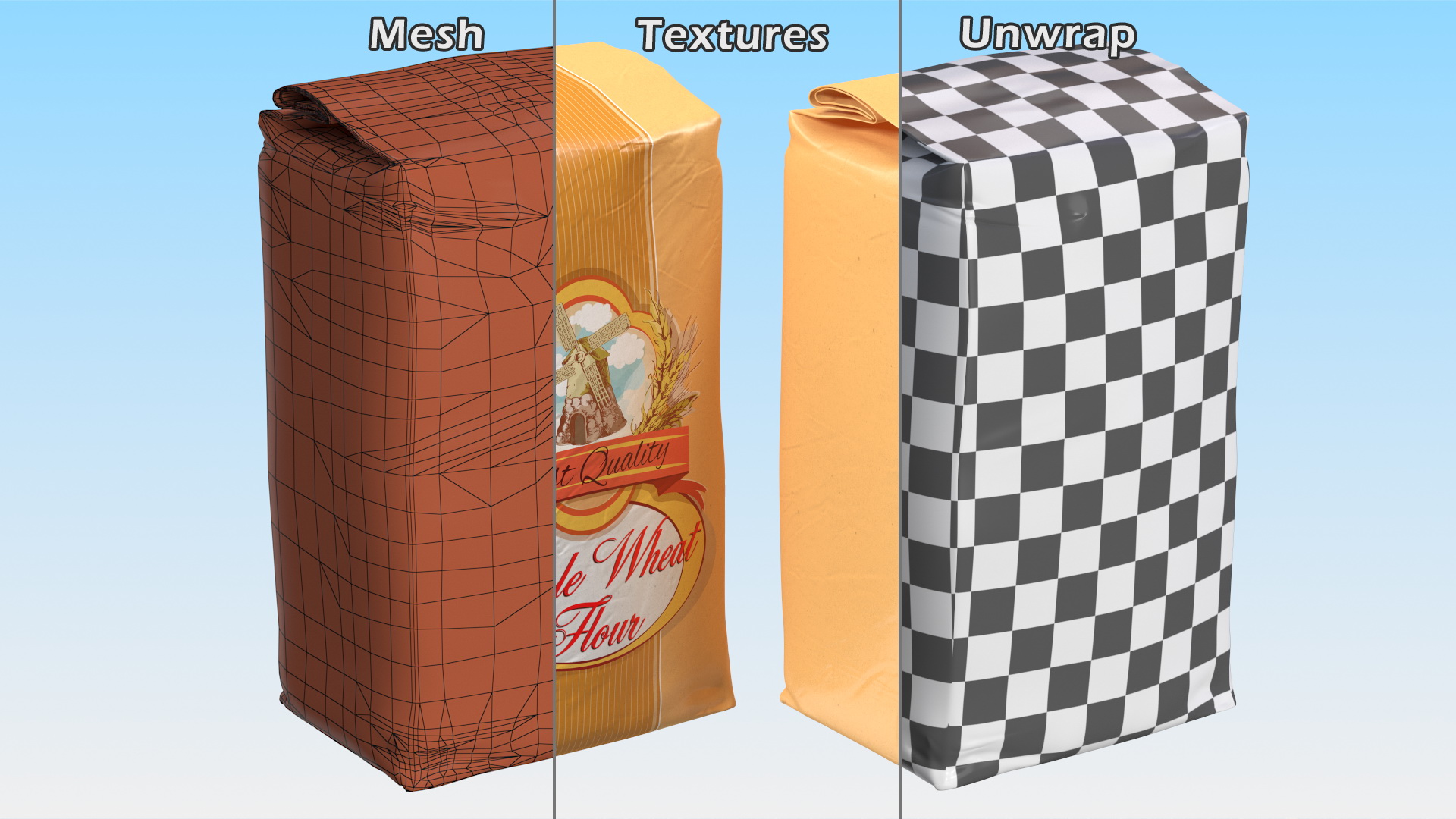 3D Wheat Flour Package 2lb model