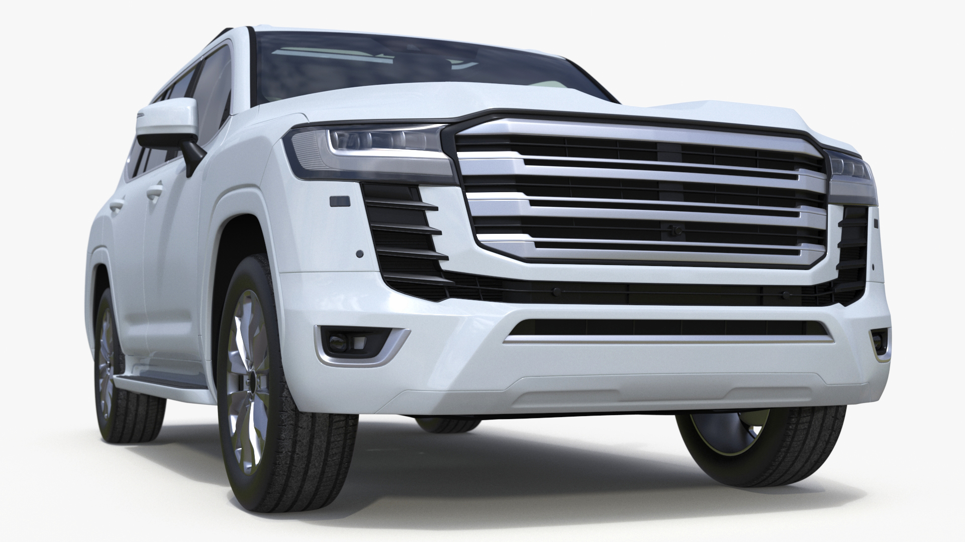 3D model White SUV Simplified