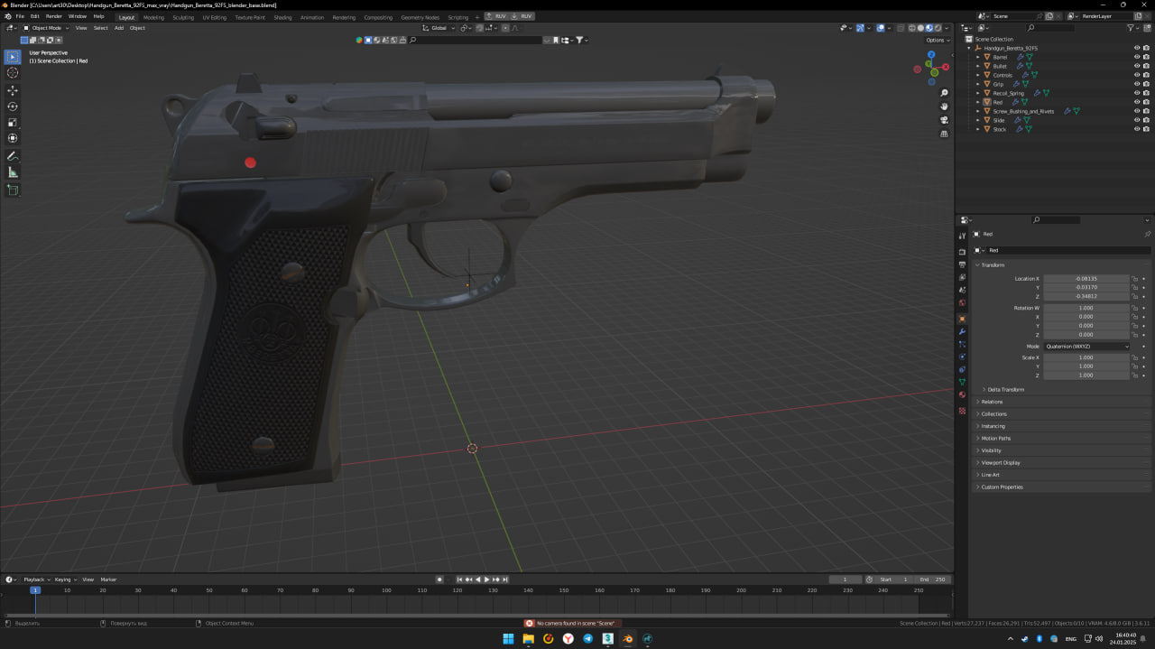 3D model Handgun Beretta 92FS