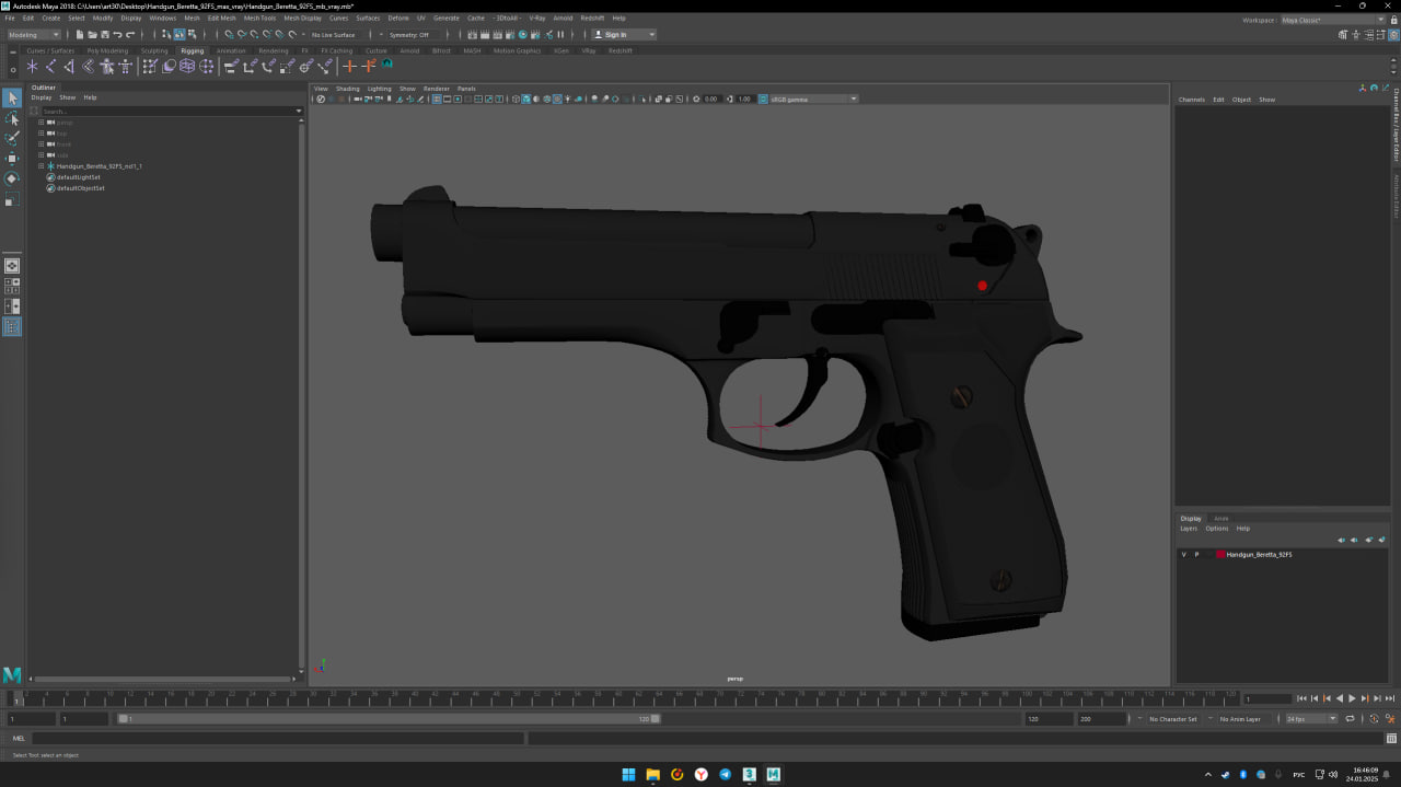 3D model Handgun Beretta 92FS