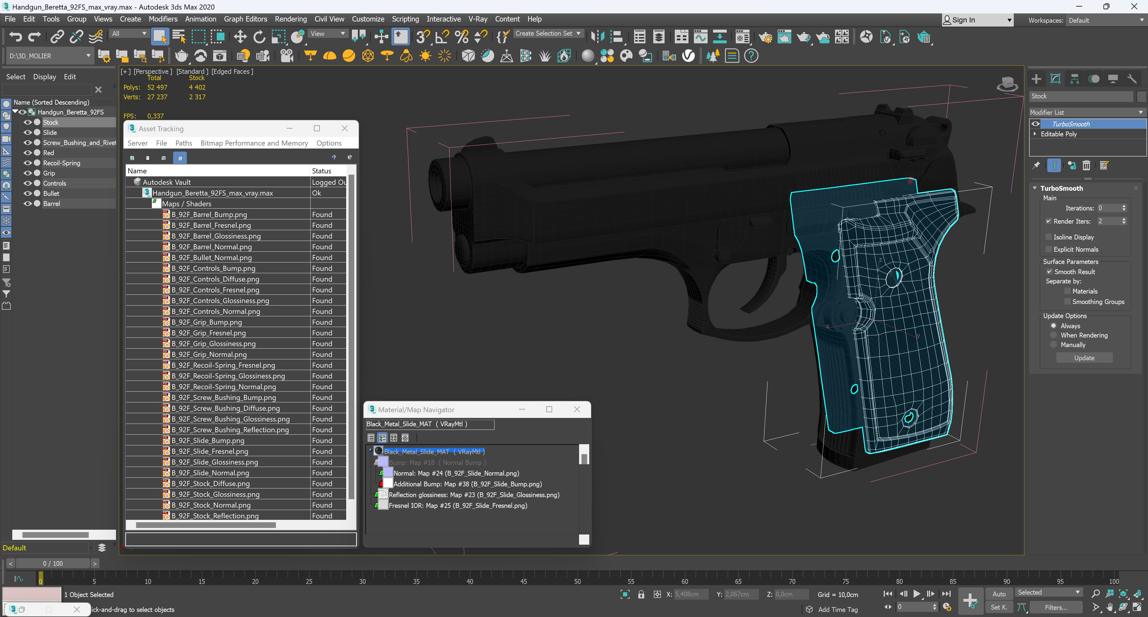 3D model Handgun Beretta 92FS