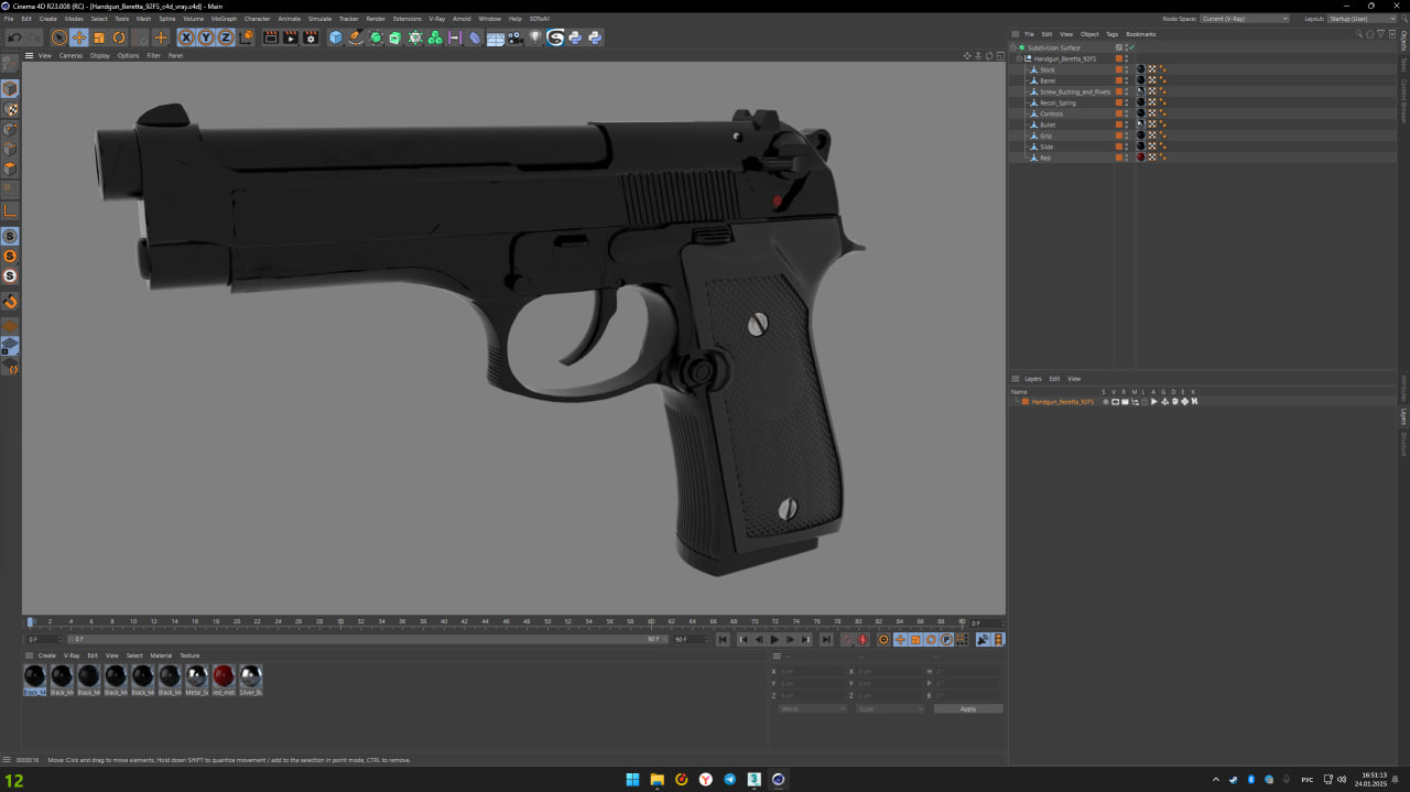 3D model Handgun Beretta 92FS