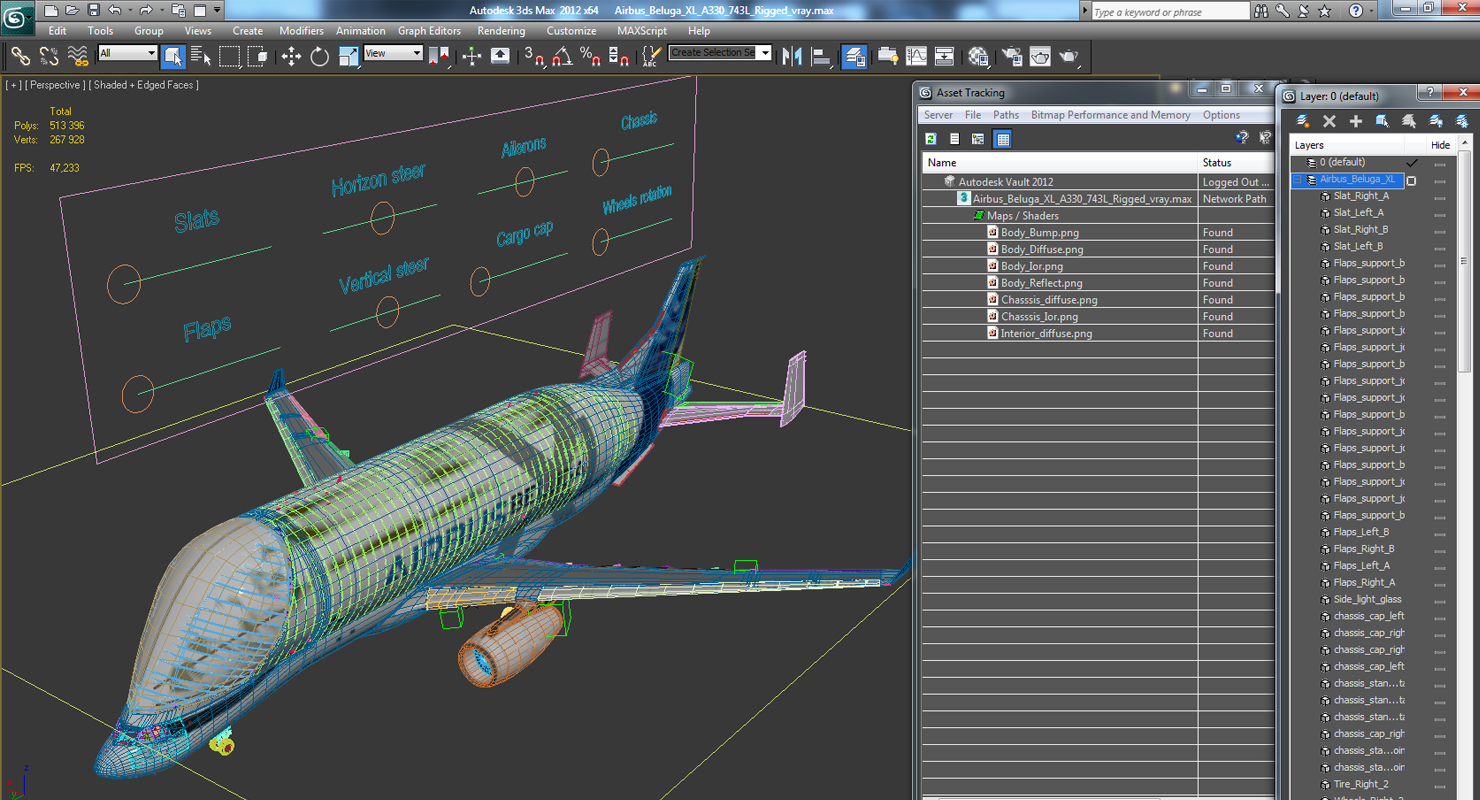 3D Airbus Beluga XL A330 743L Rigged model