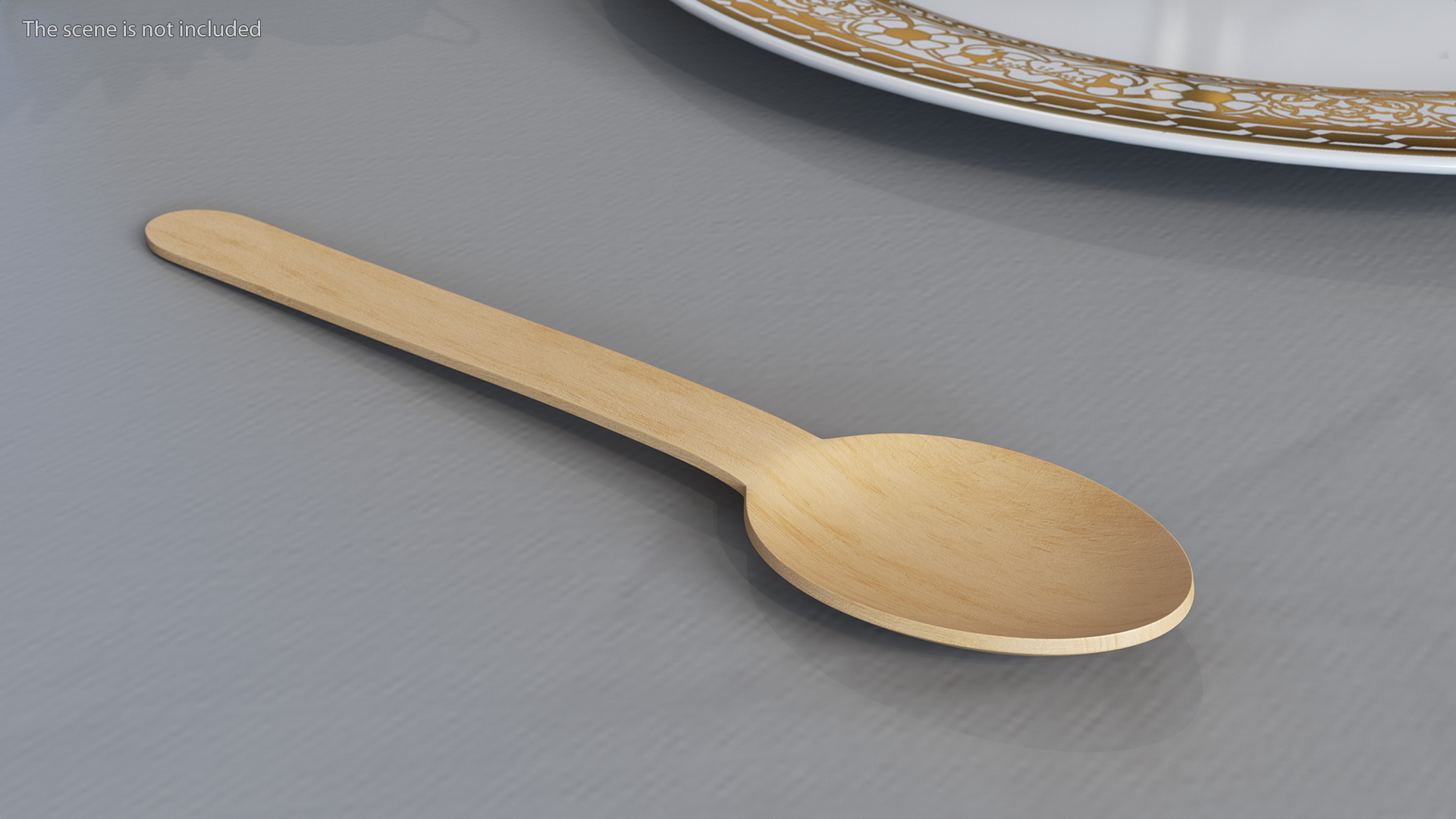 3D Disposable Wooden Spoon model