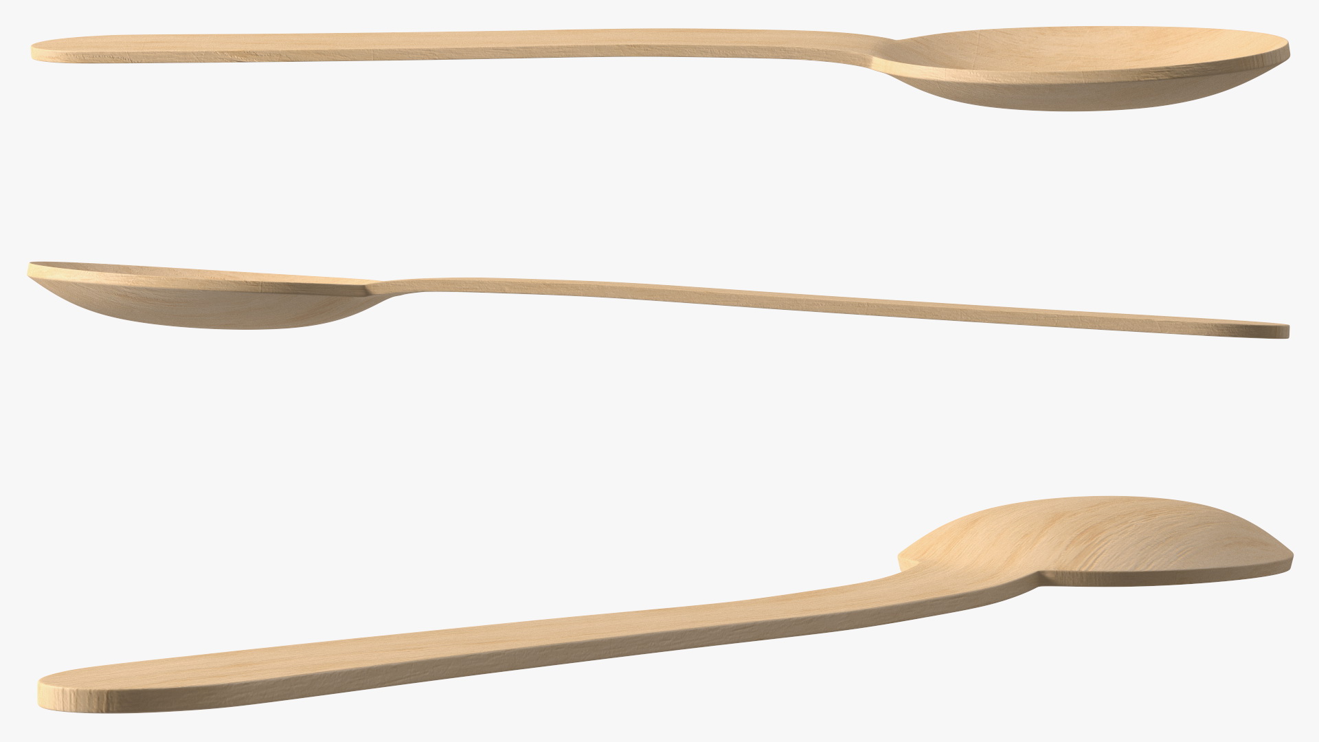 3D Disposable Wooden Spoon model