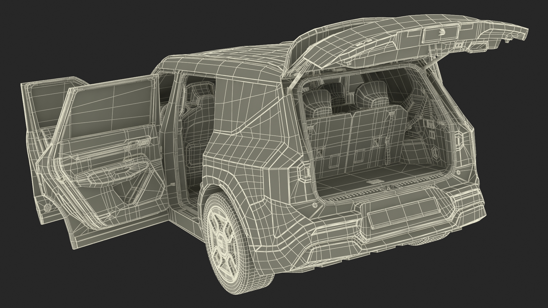 3D model Electric Car Charging Station and KIA EV9 SUV