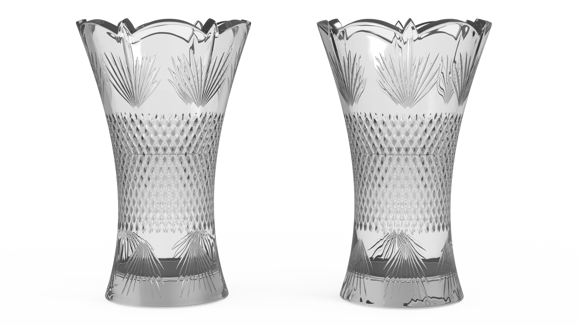 3D Crystal Vase with Textured Design model