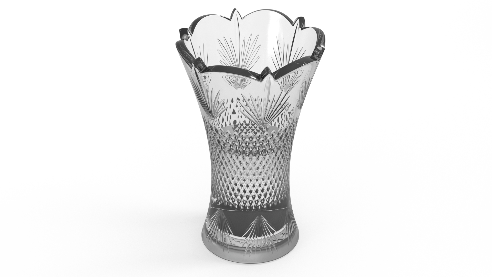 3D Crystal Vase with Textured Design model