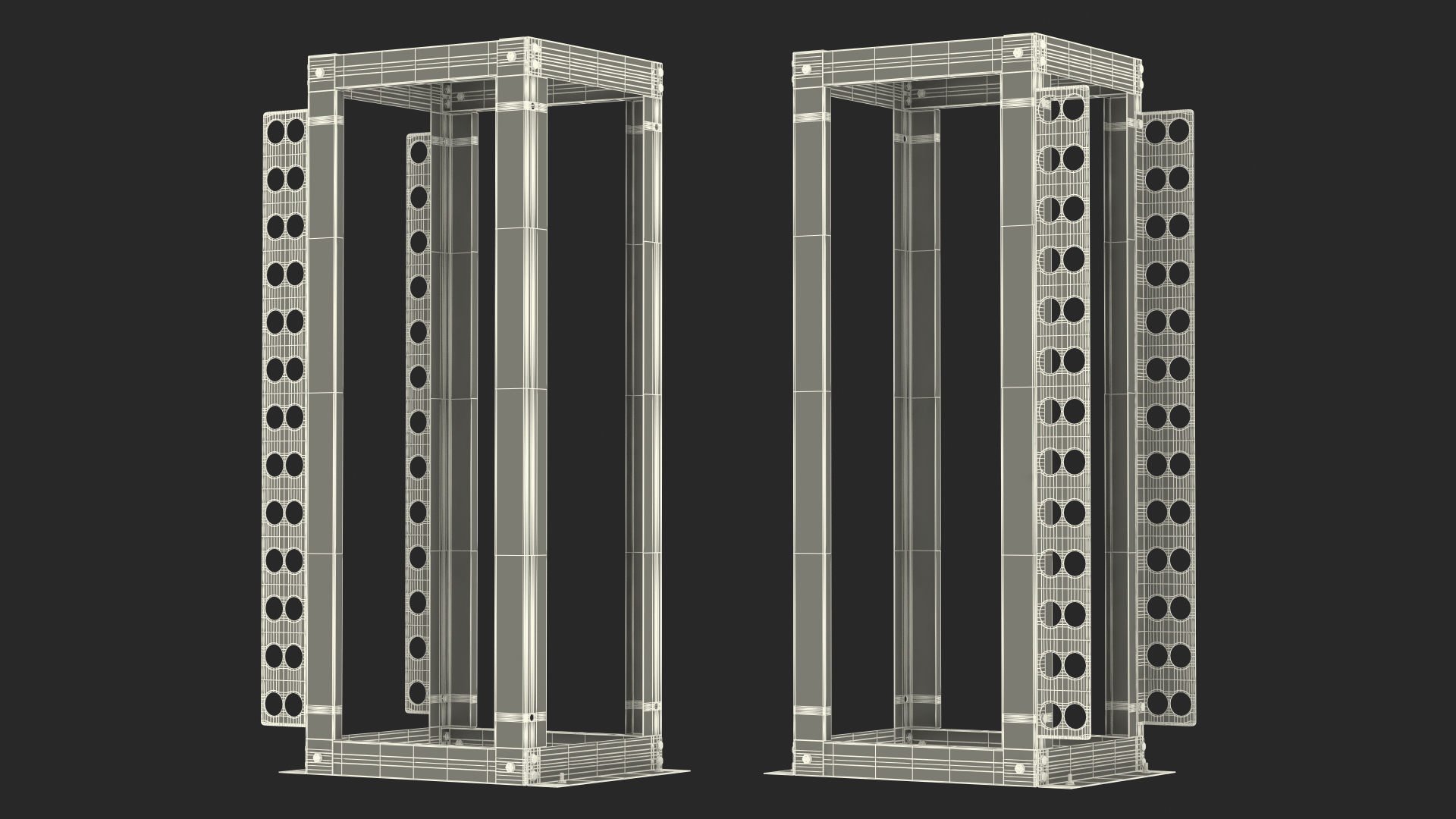 Open Frame Server Rack 36U Empty 3D