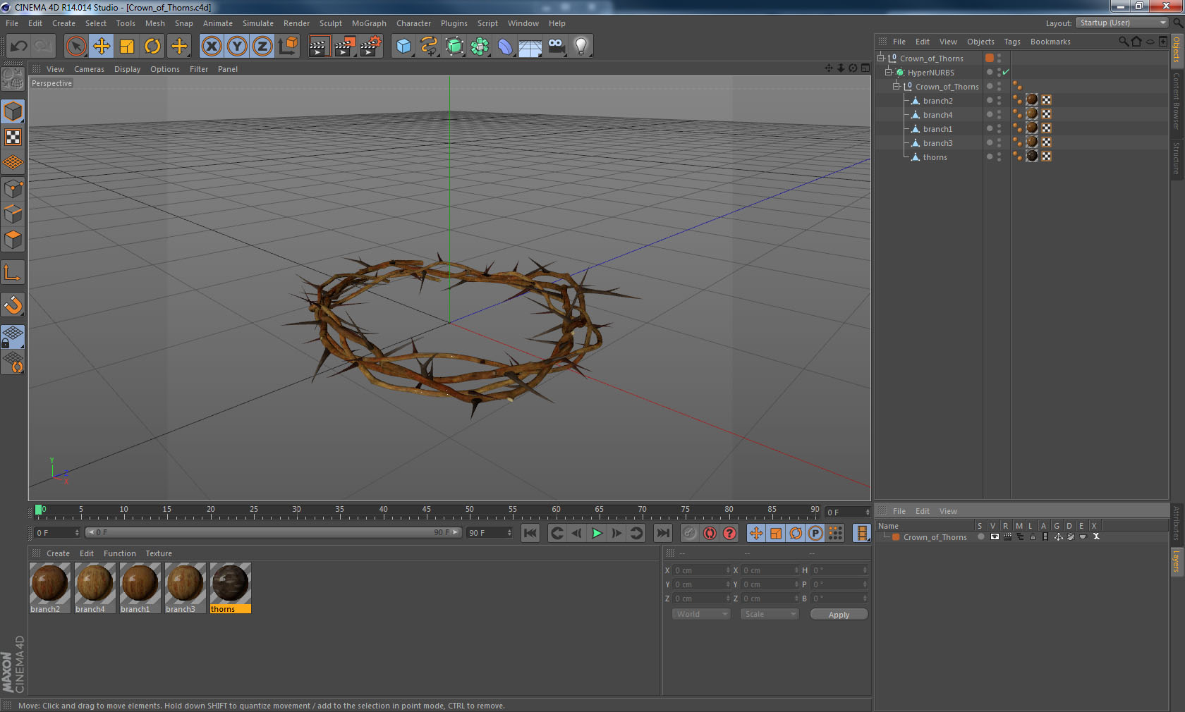 3D model Crown of Thorns