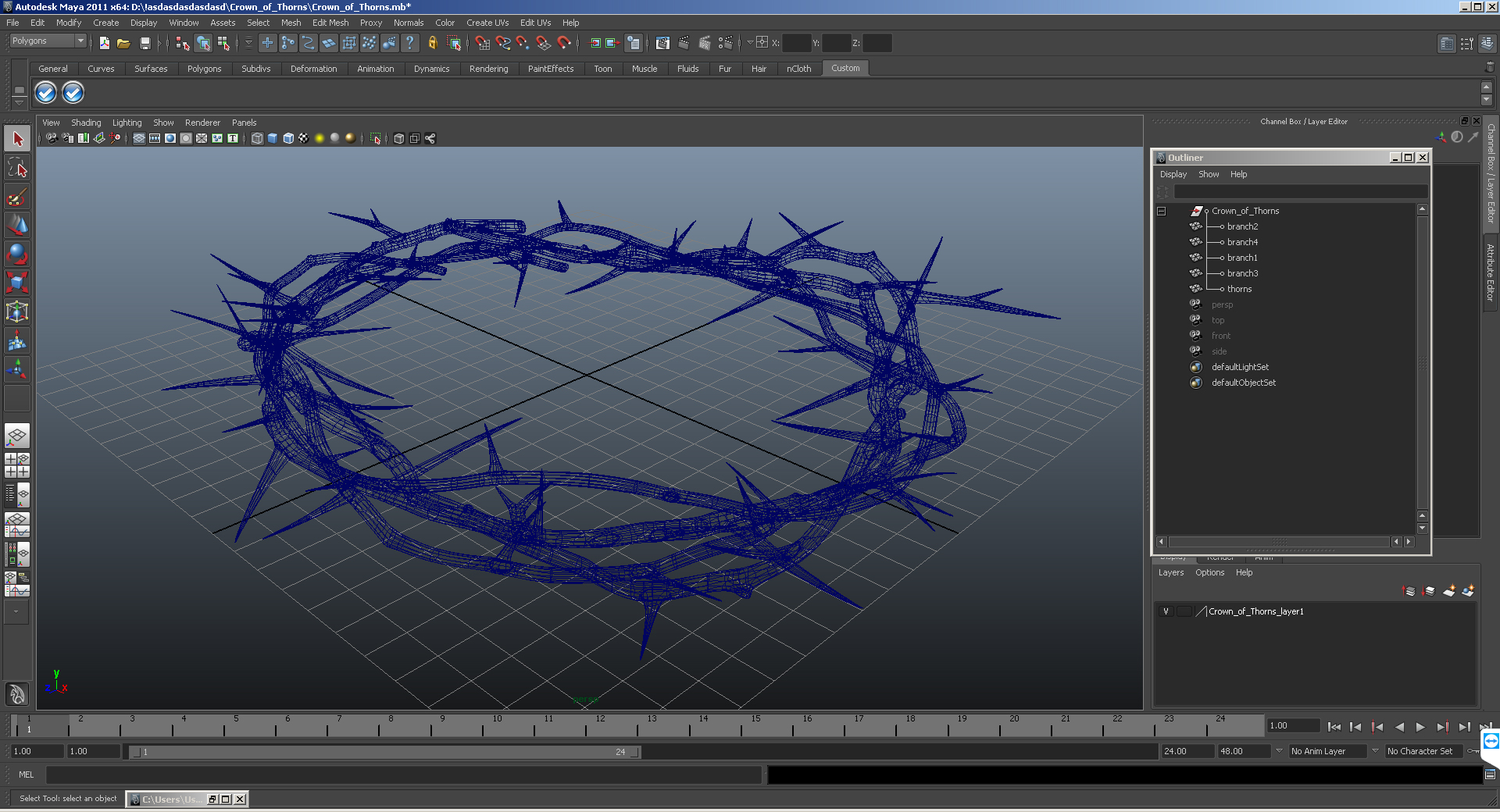 3D model Crown of Thorns