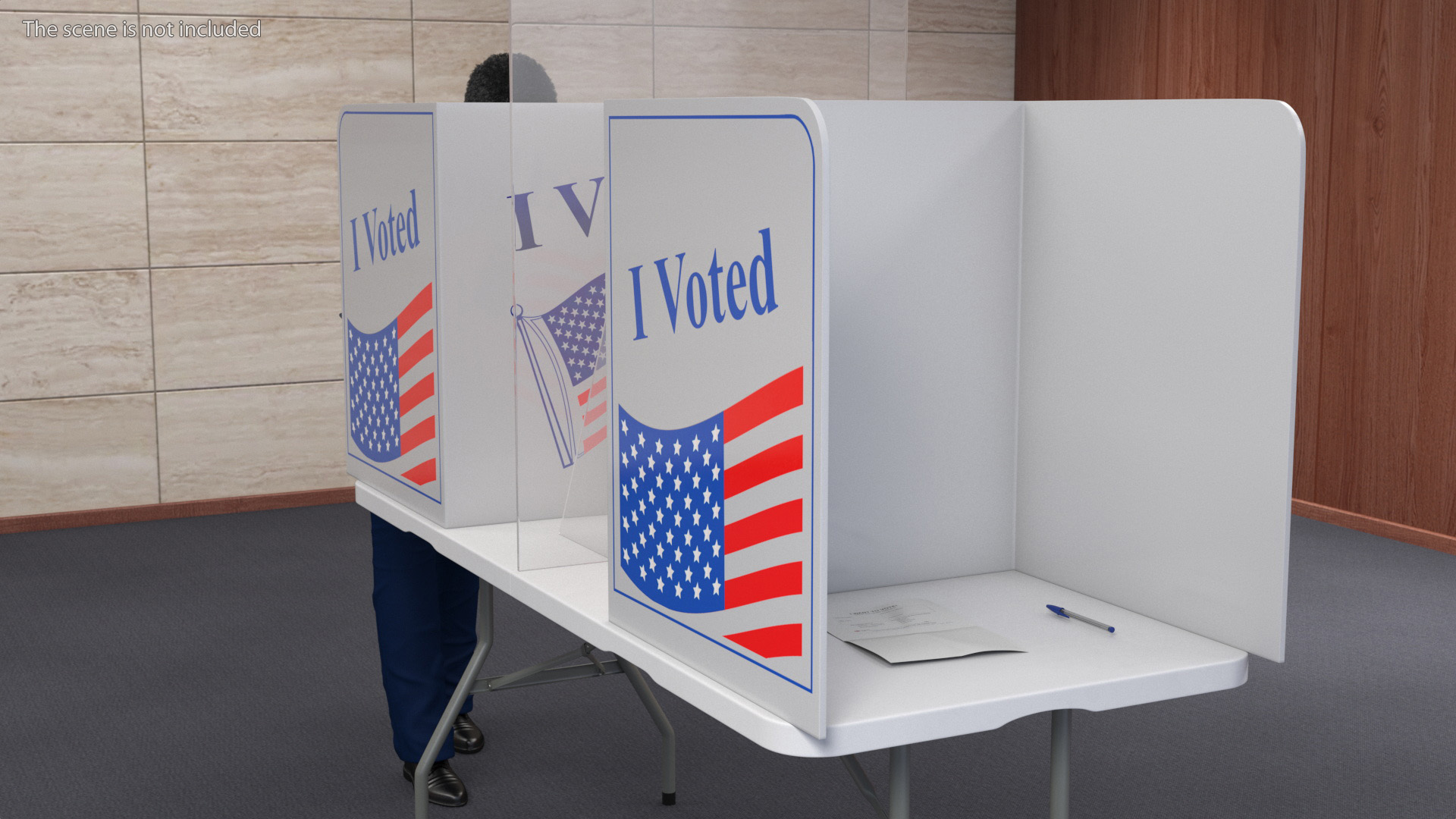 Afro American Man with Voting Table Rigged 3D