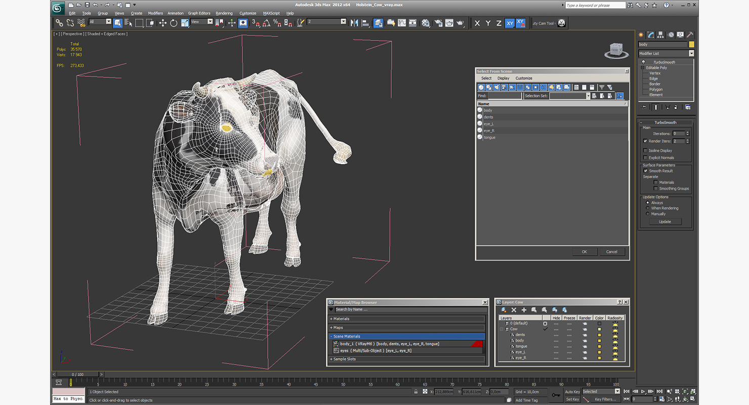 Holstein Cow 3D