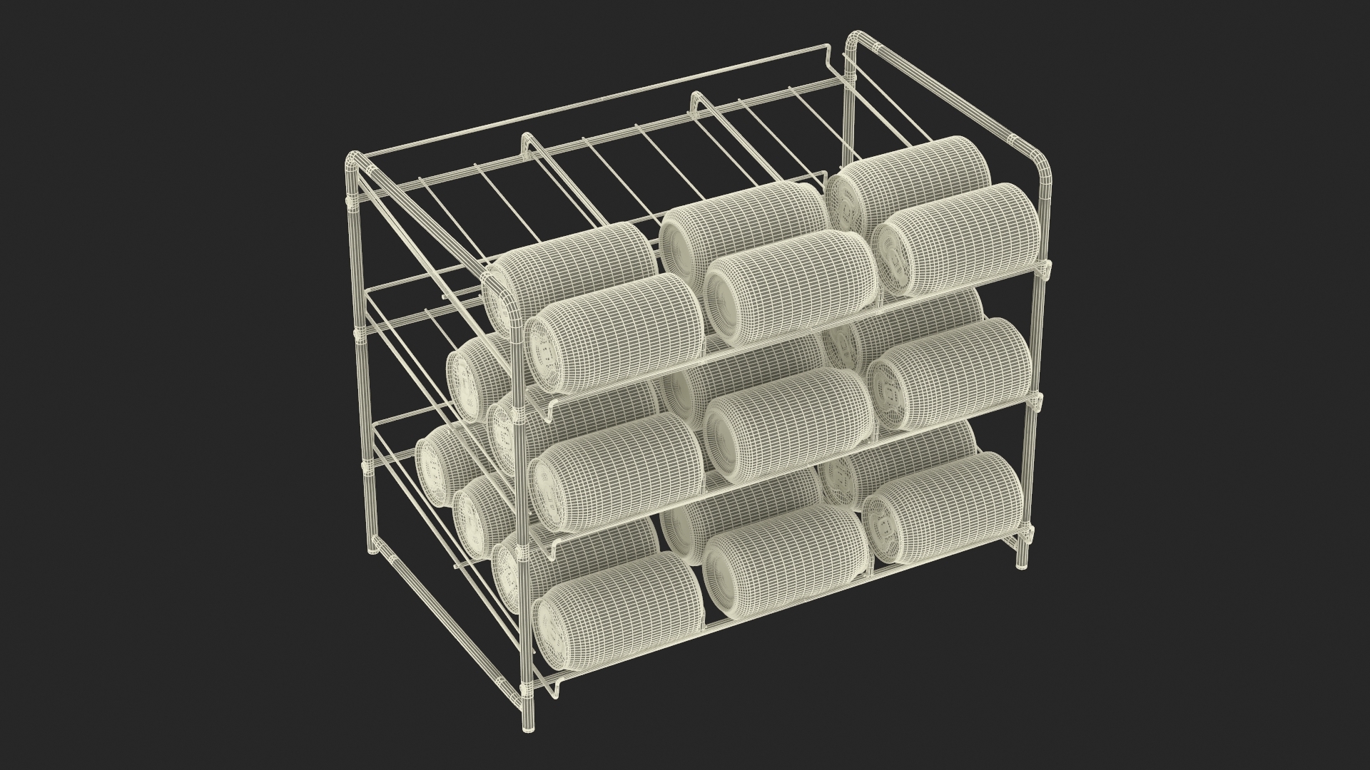 3D model Wide Can Organizer Chrome with Beer Cans