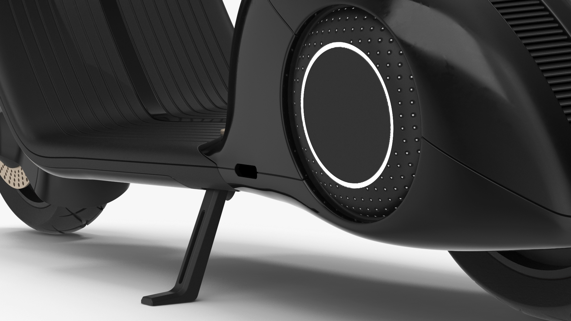 3D model Futuristic Black Electric Scooter Lights On Rigged