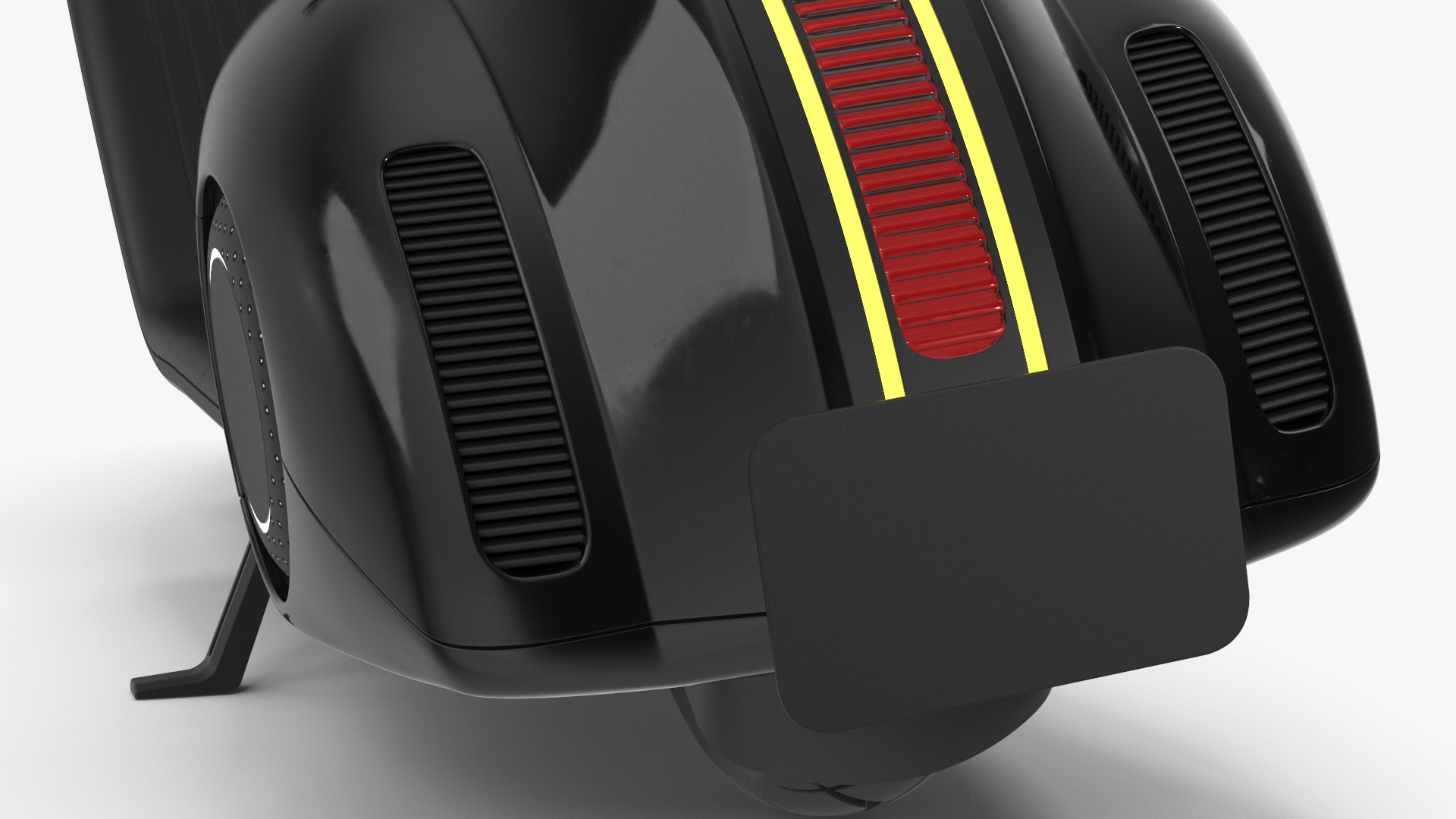 3D model Futuristic Black Electric Scooter Lights On Rigged