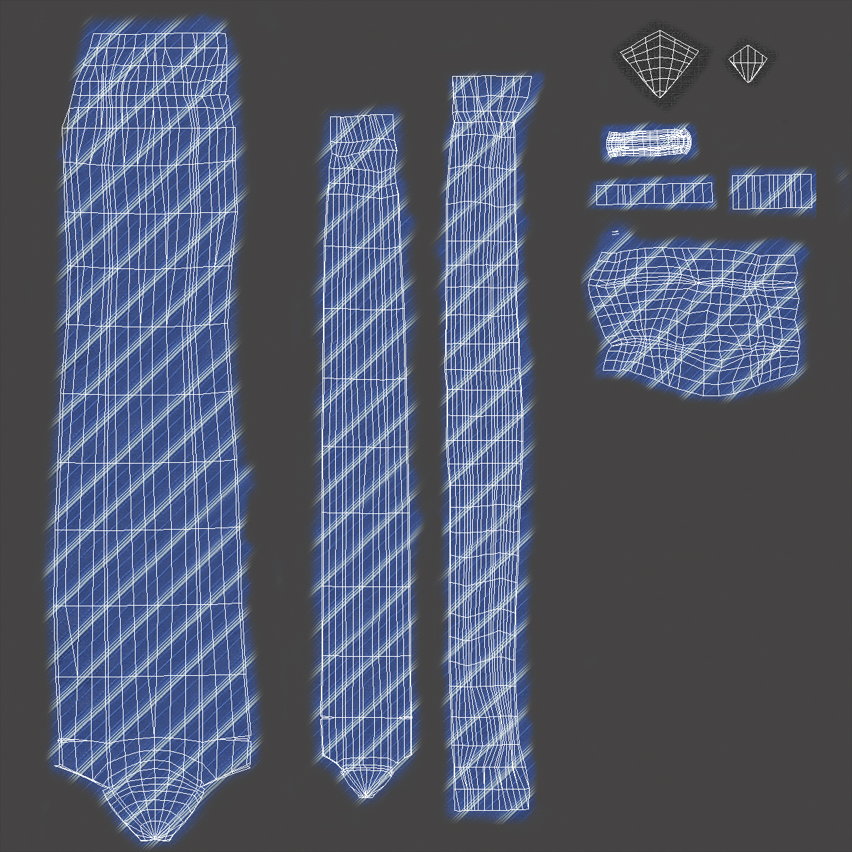 Sophisticated Striped Necktie 3D model