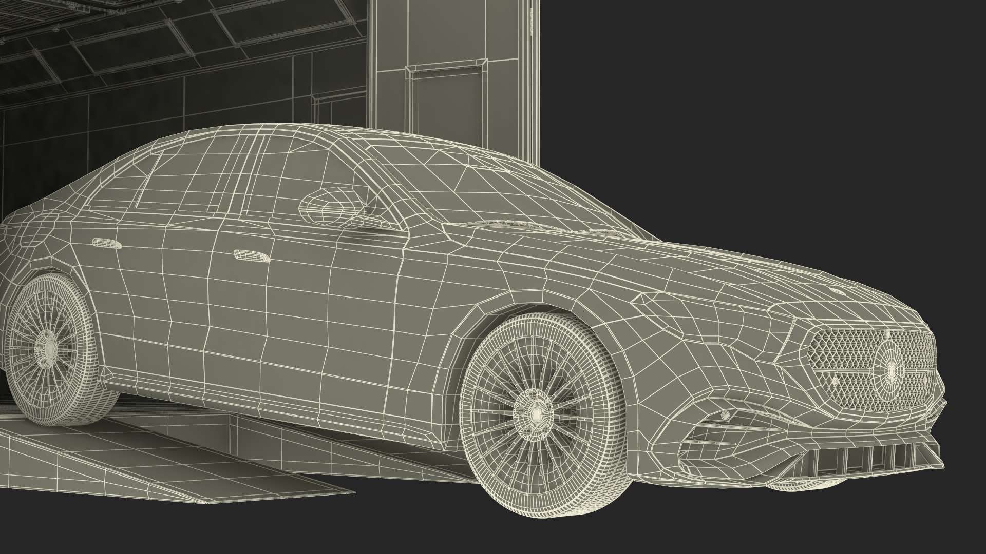 3D model Vehicle Paint Booth with Car Inside