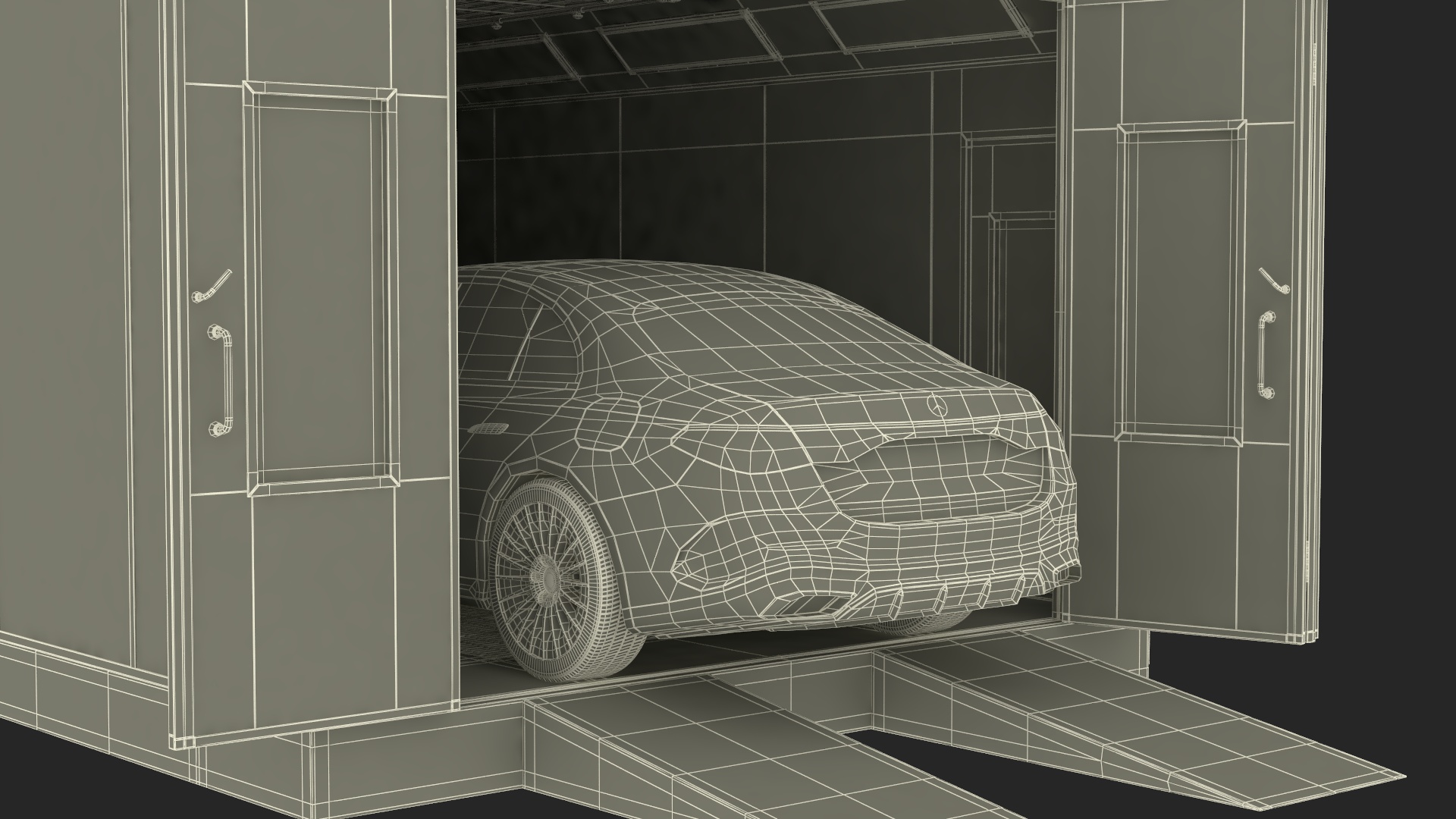 3D model Vehicle Paint Booth with Car Inside