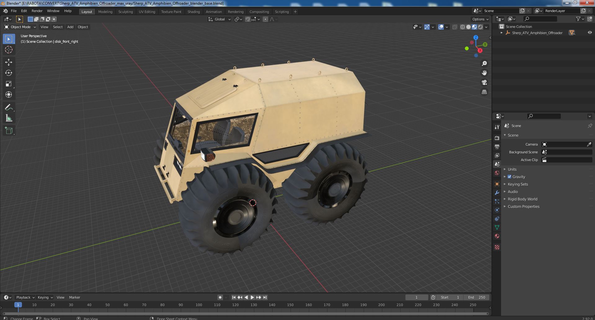 Sherp ATV Amphibien Offroader 3D model