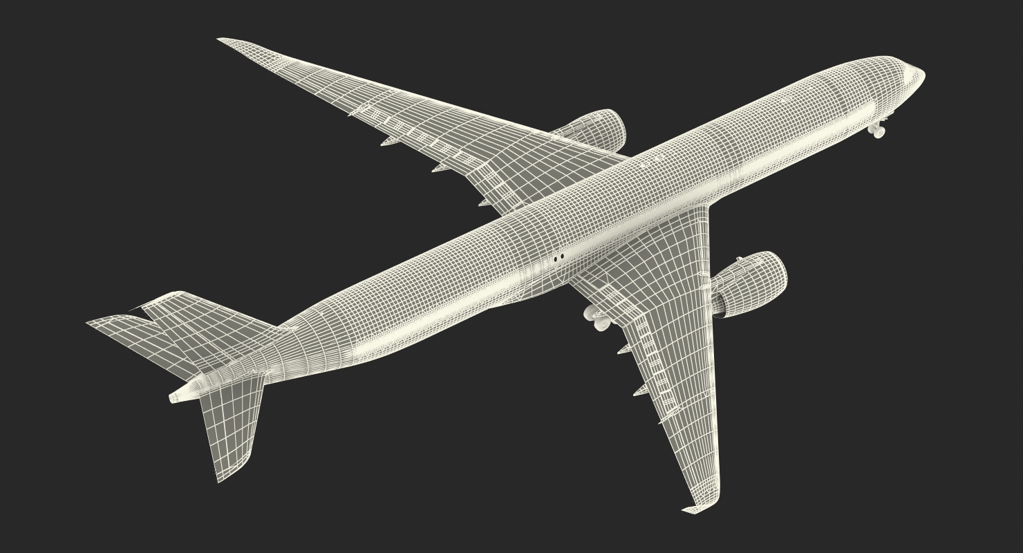 3D Airbus A350 1000 American Airlines Rigged