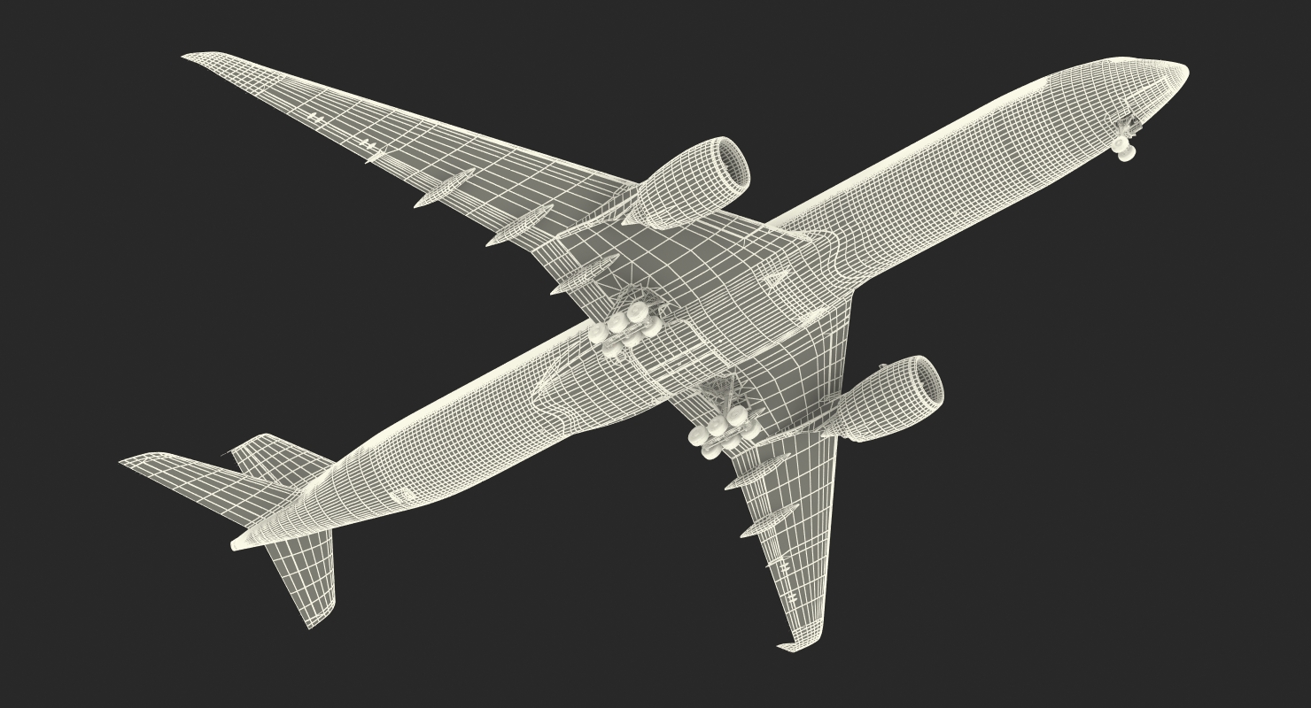 3D Airbus A350 1000 American Airlines Rigged