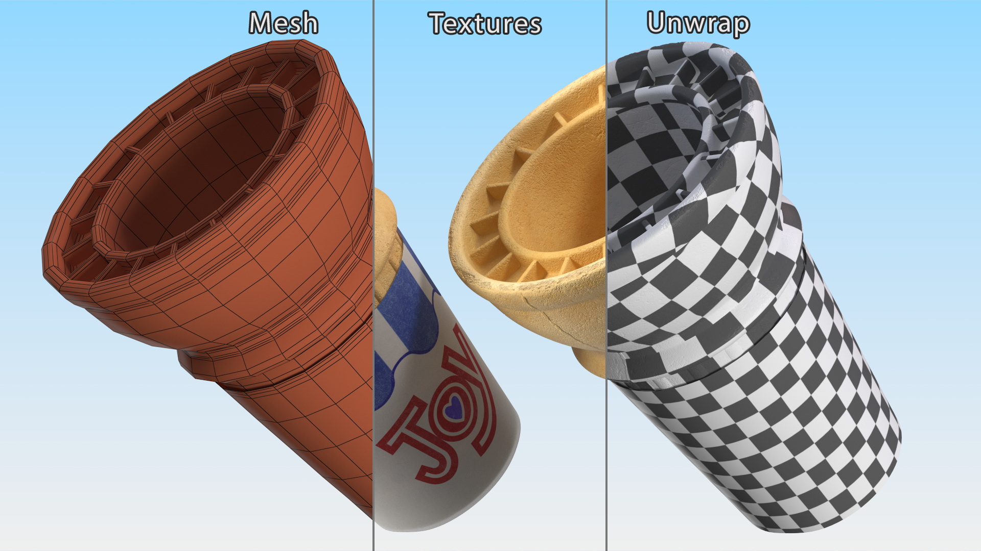 3D JOY 30 Flat Bottom Cake Cone model