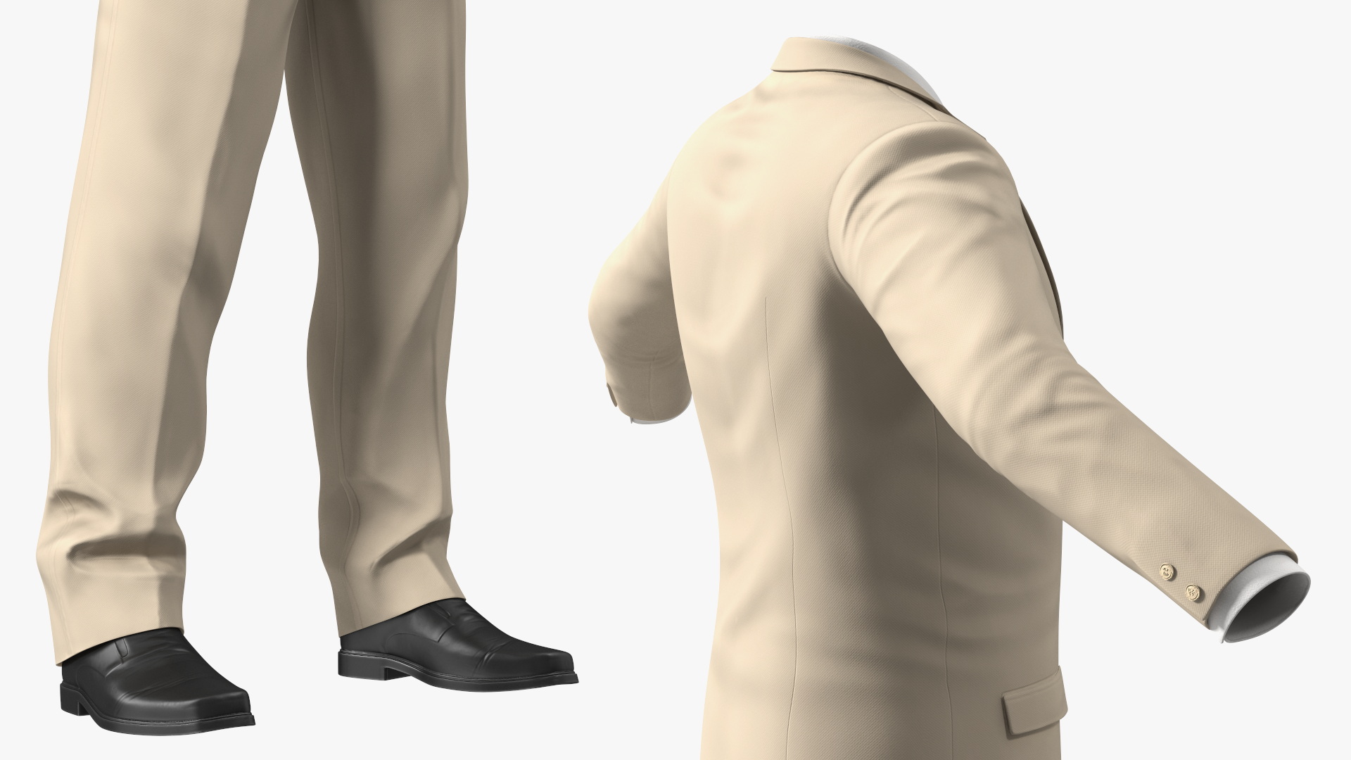 3D Formal Beige Men Suit