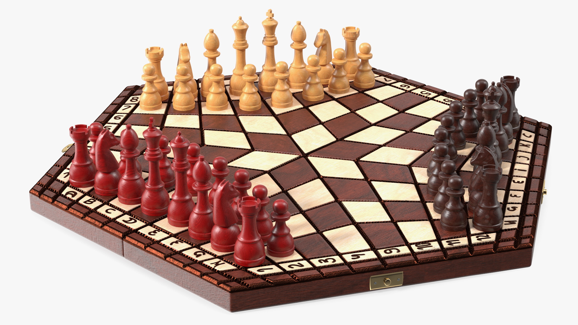 Hexagonal Chess for 3 Players 3D model