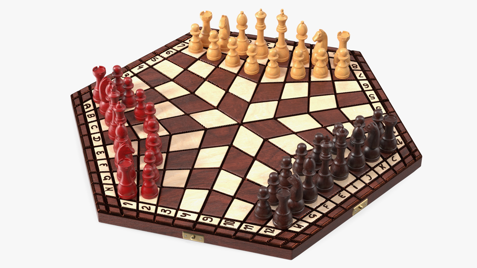 Hexagonal Chess for 3 Players 3D model