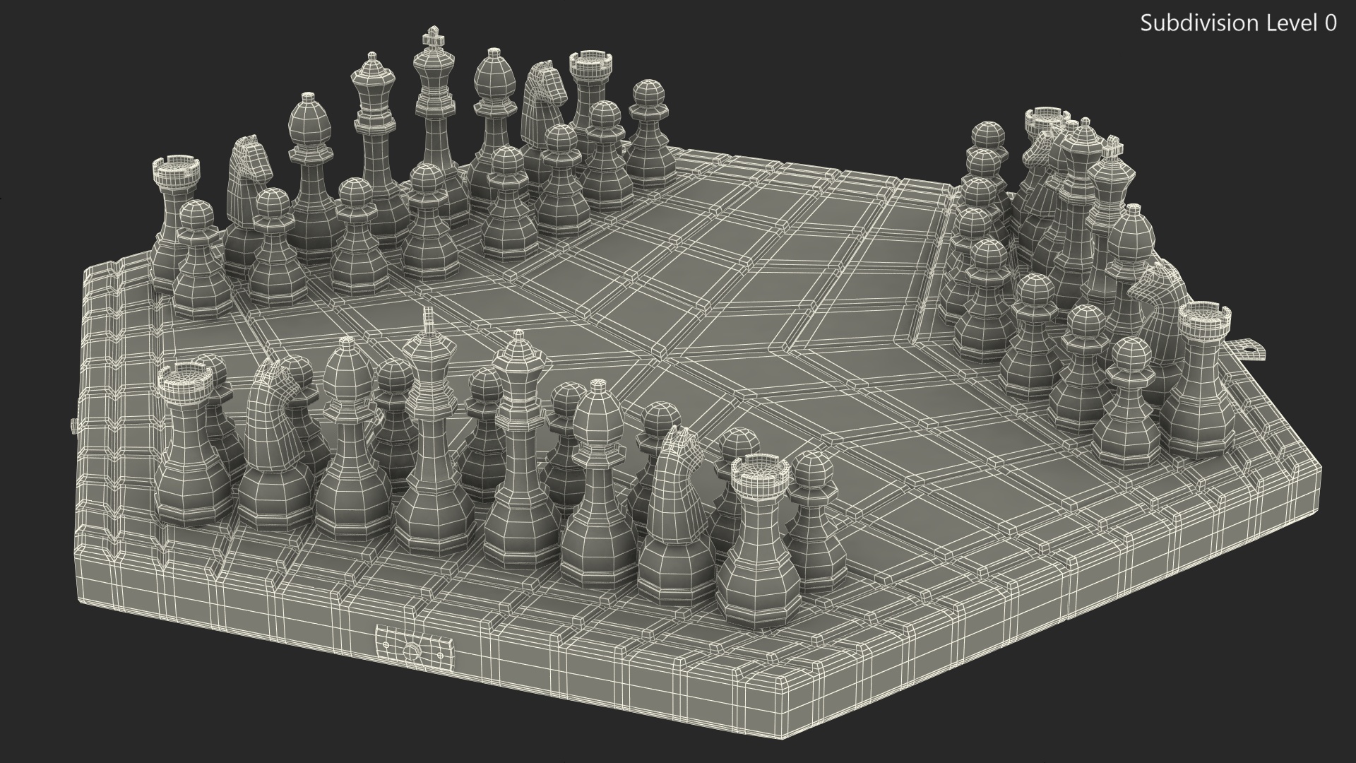 Hexagonal Chess for 3 Players 3D model