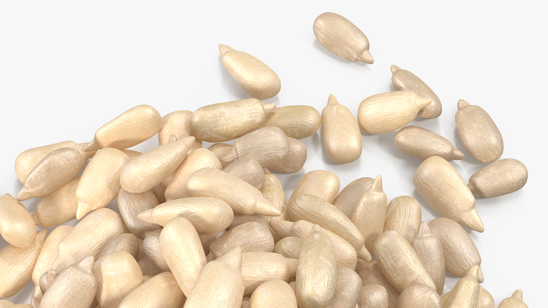 Peeled Sunflower Seeds Pile 3D