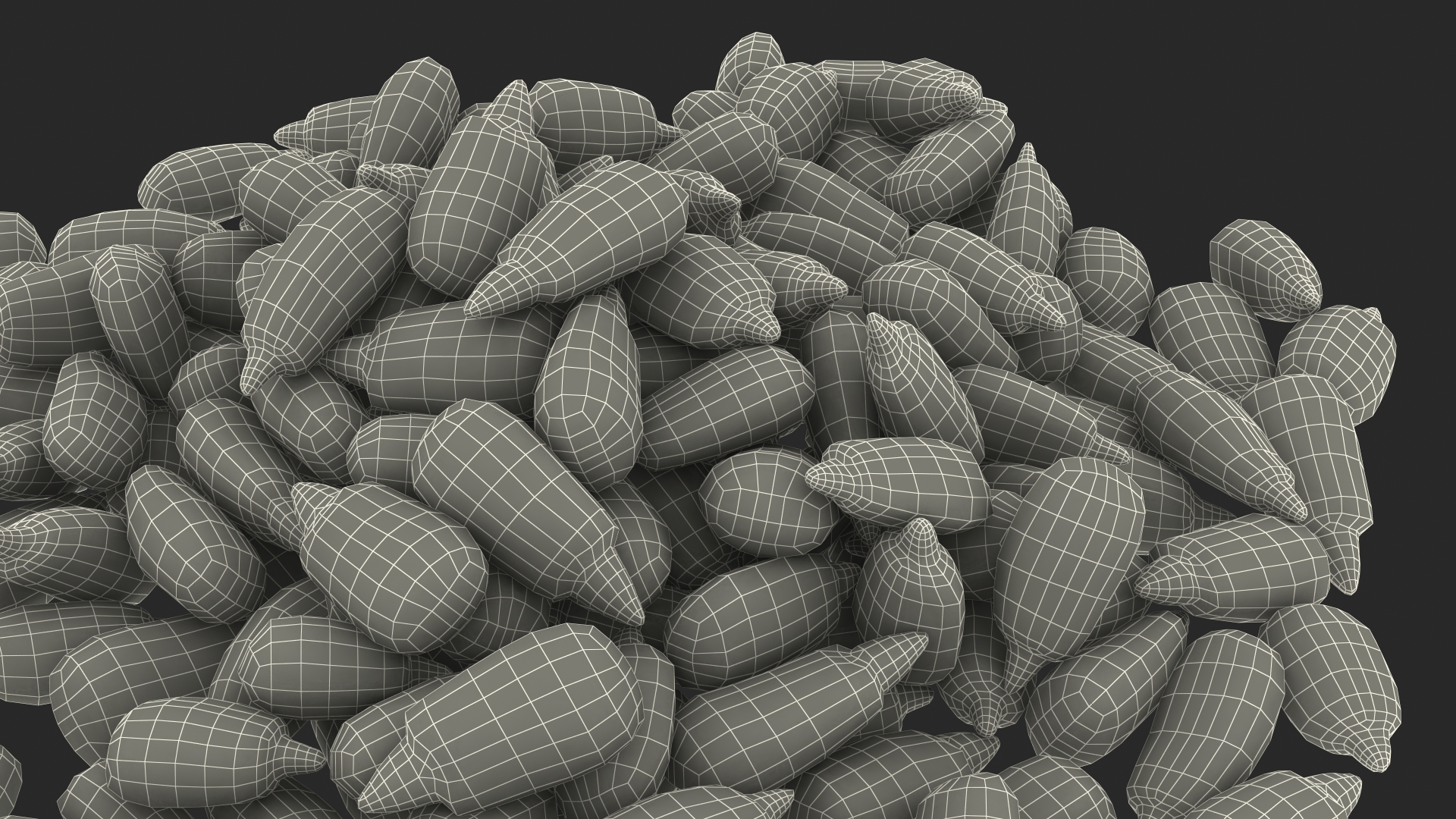 Peeled Sunflower Seeds Pile 3D