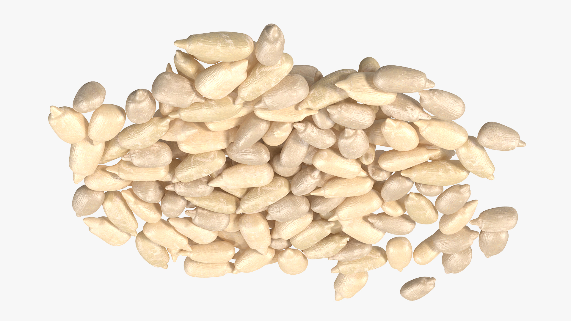 Peeled Sunflower Seeds Pile 3D