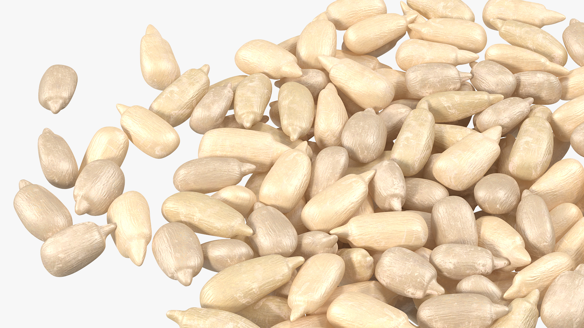 Peeled Sunflower Seeds Pile 3D