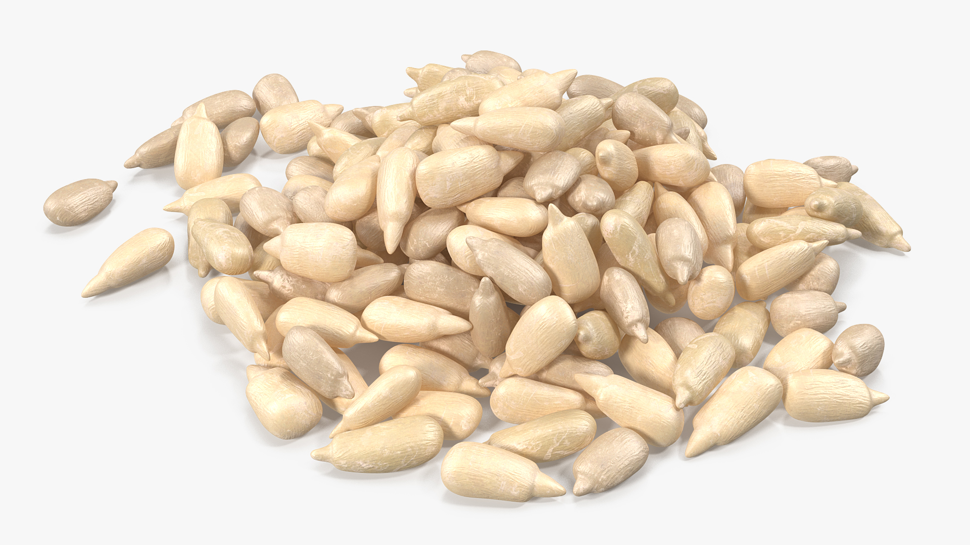 Peeled Sunflower Seeds Pile 3D