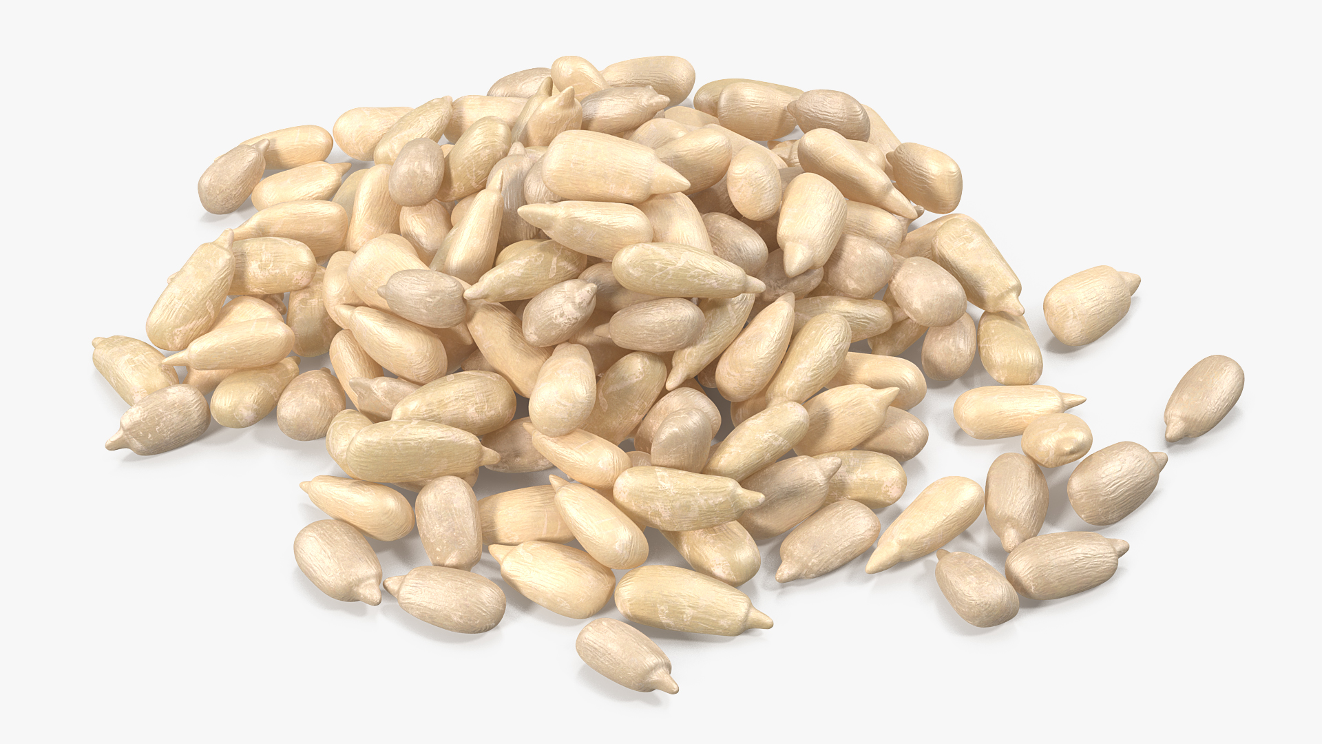 Peeled Sunflower Seeds Pile 3D