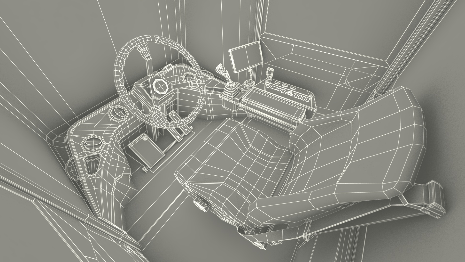 3D Reachstacker Lifts Concrete Slabs model