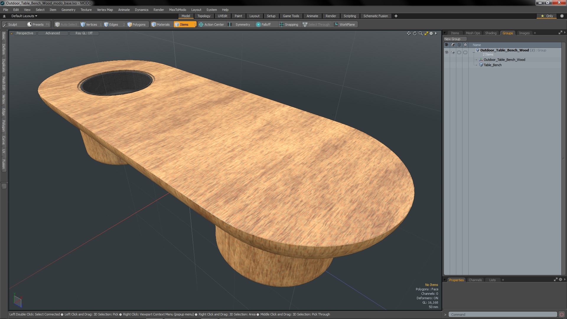 Outdoor Table Bench Wood 3D model