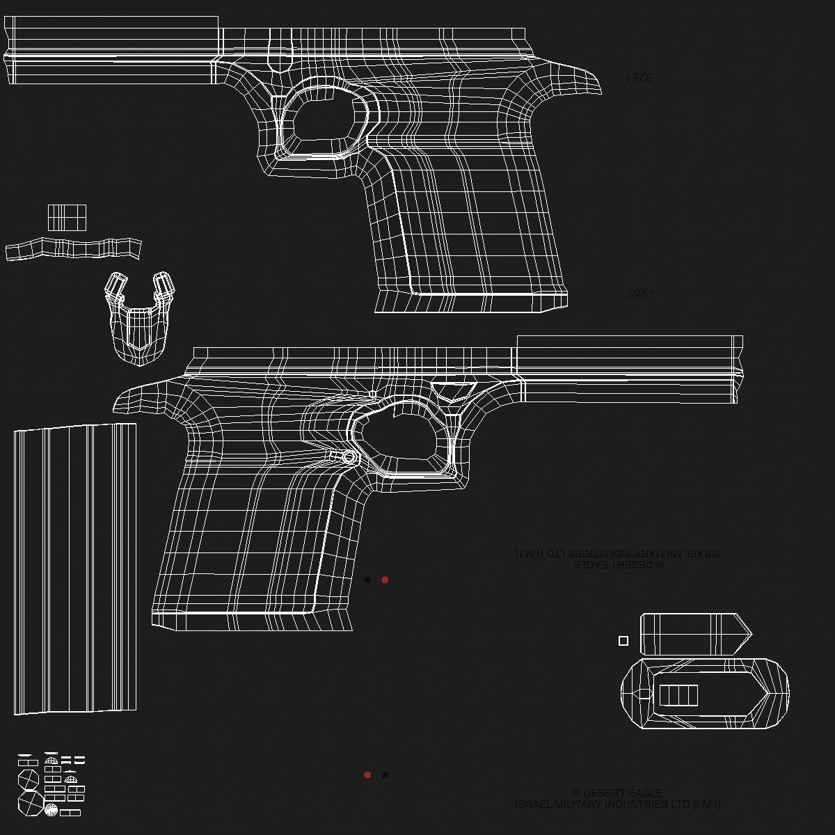 Desert Eagle Pistol 3D model