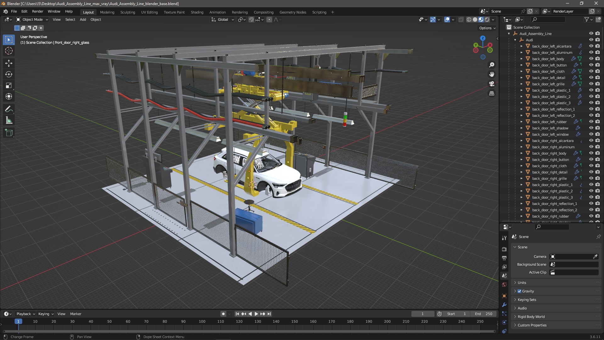 3D Audi Assembly Line model