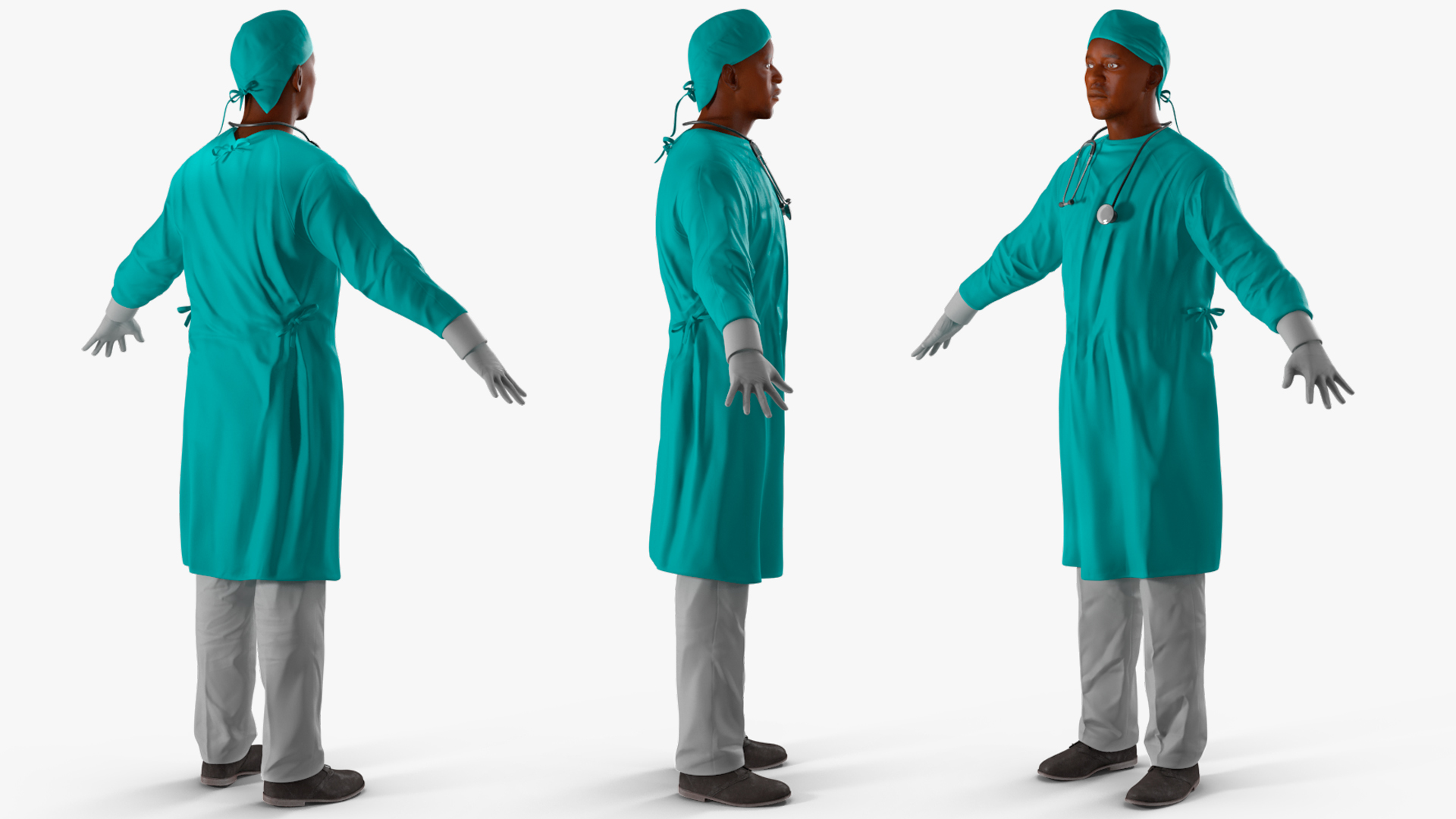 3D African Black Male Doctor Rigged for Cinema 4D