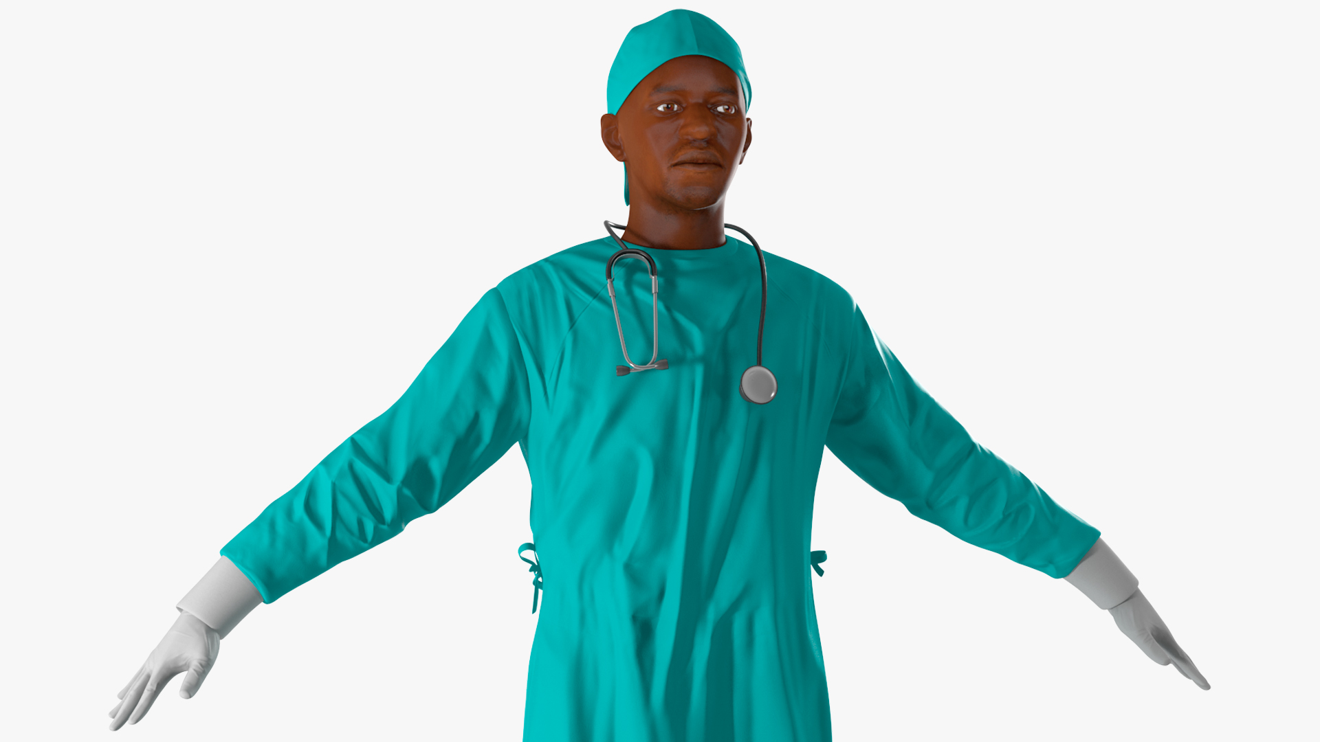 3D African Black Male Doctor Rigged for Cinema 4D